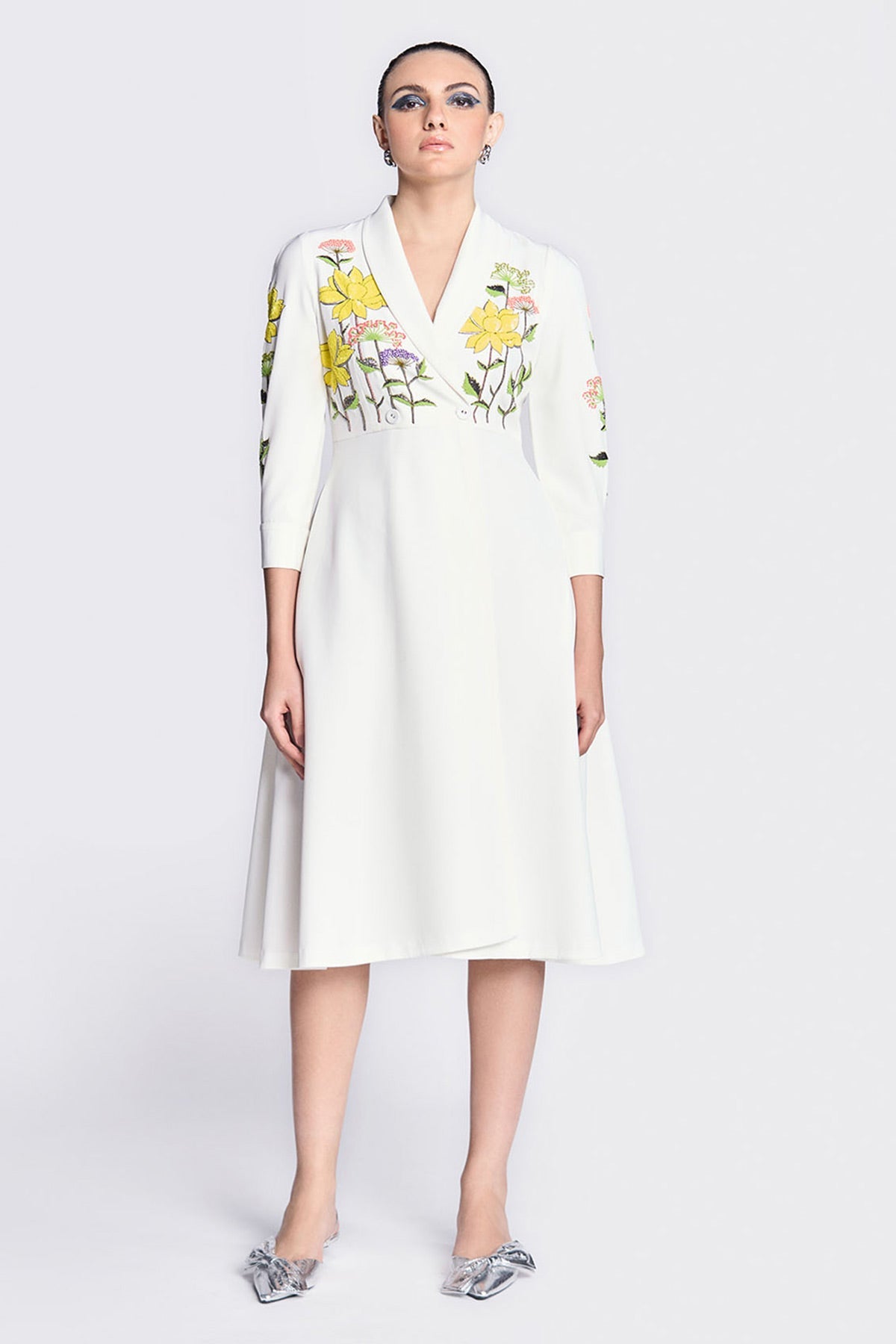 Colourful Lotus Wrap Dress