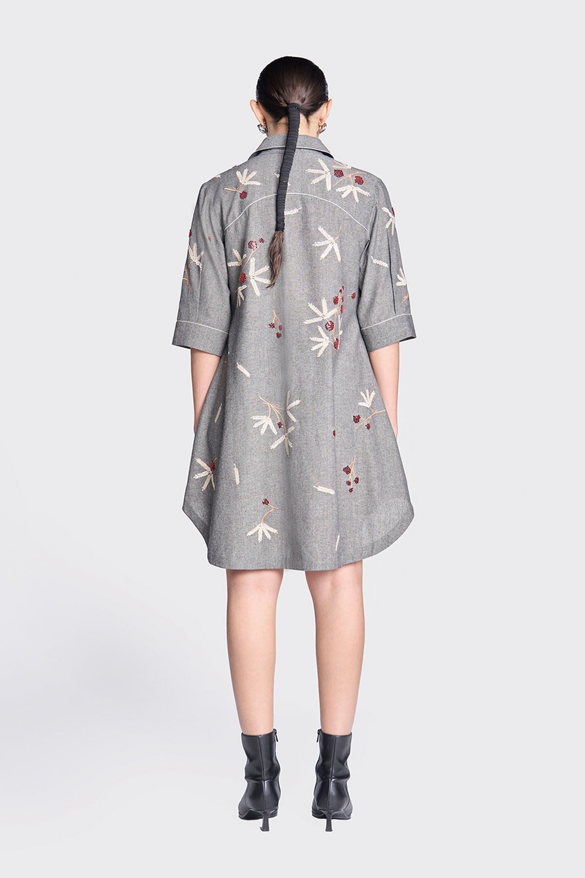 Broken Branches a-line Shirt Dress