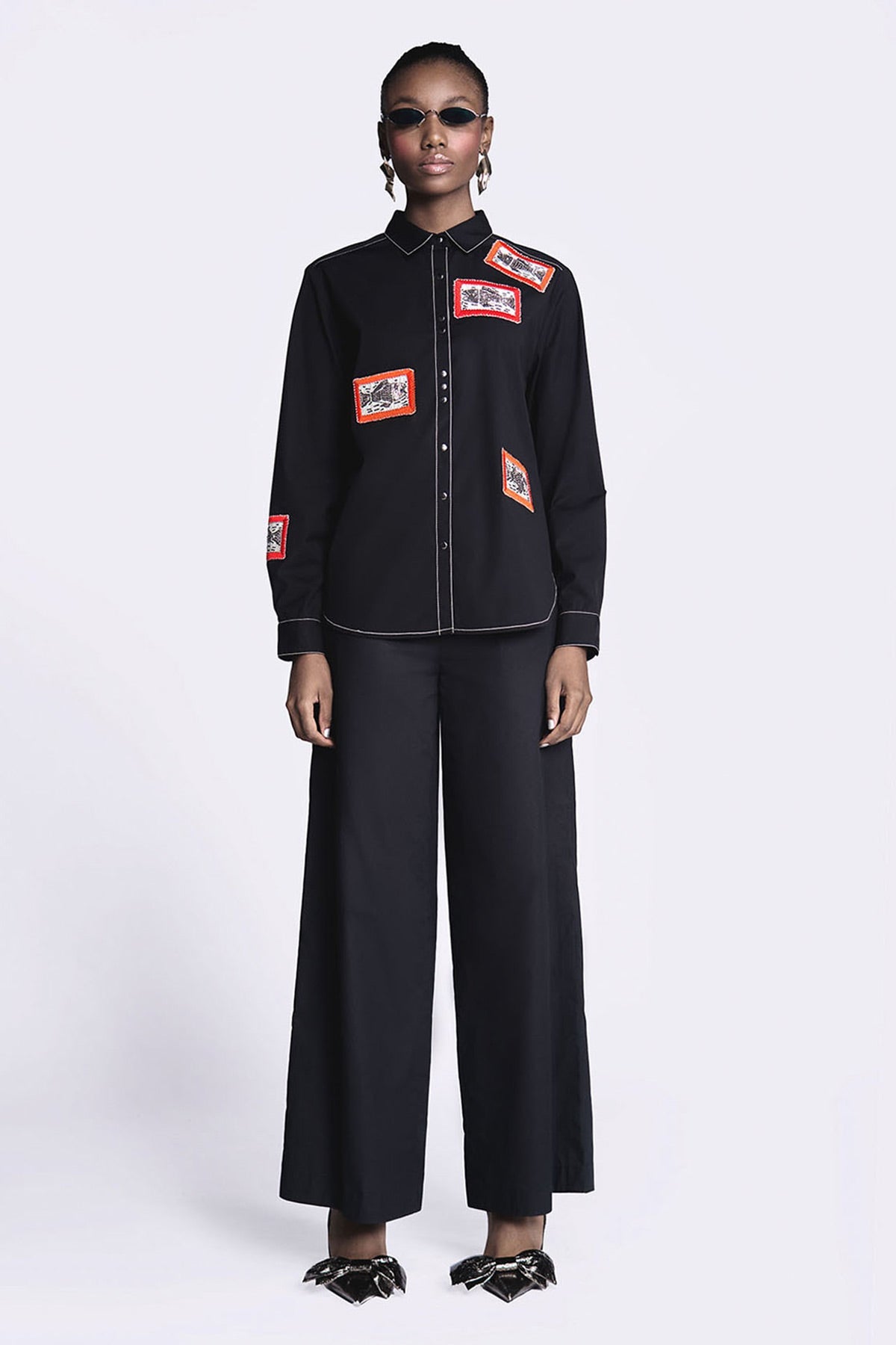 Fish Patch High Low Shirt