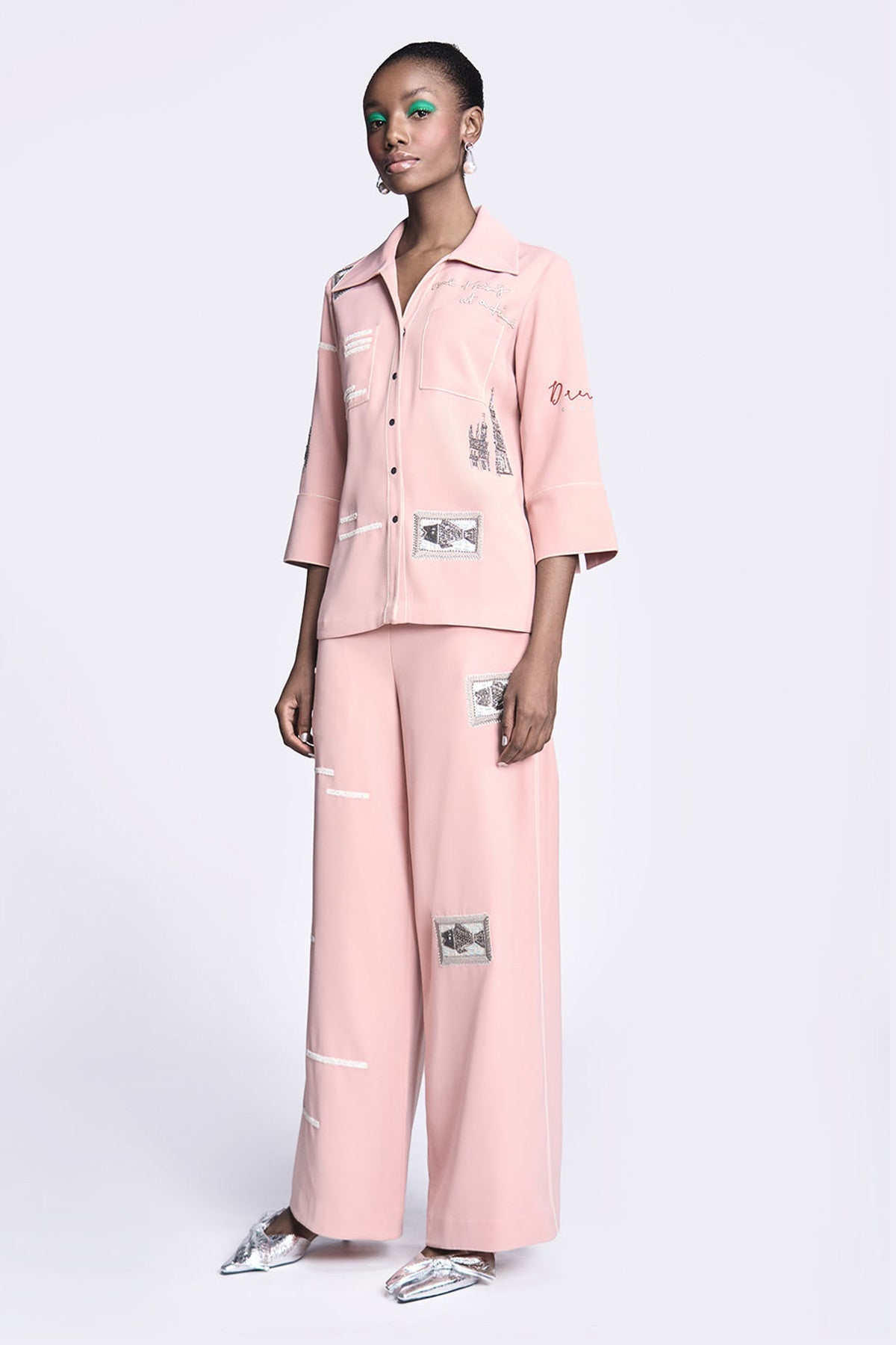 Flared Pants of "(Fish Patch Shirt)"