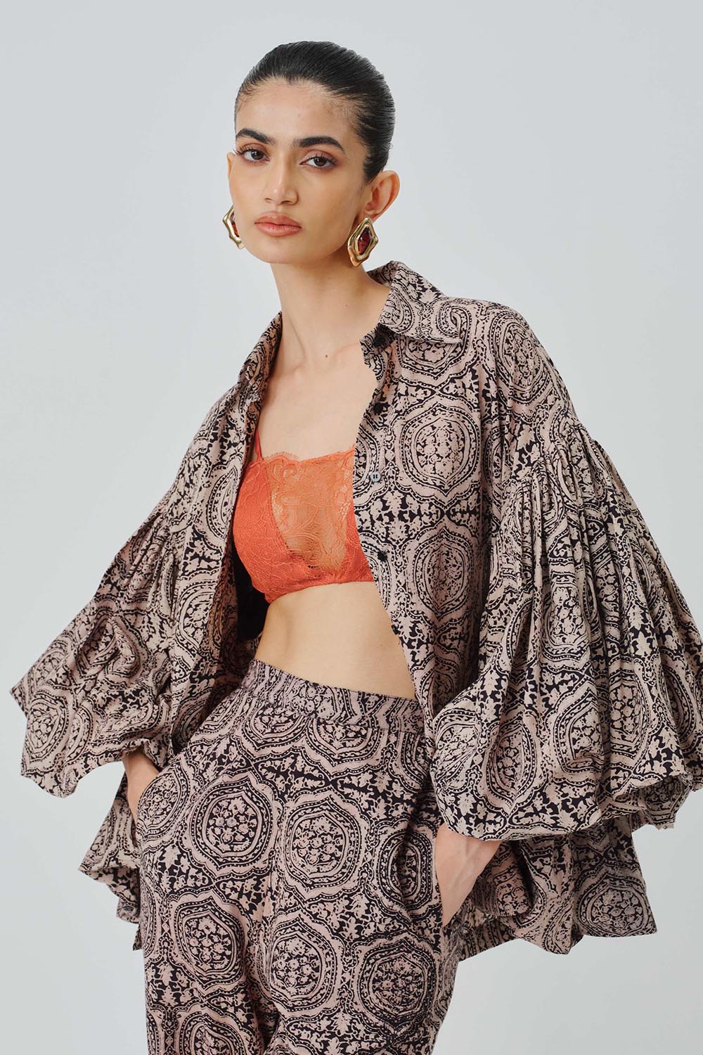 Salmon lace bralette