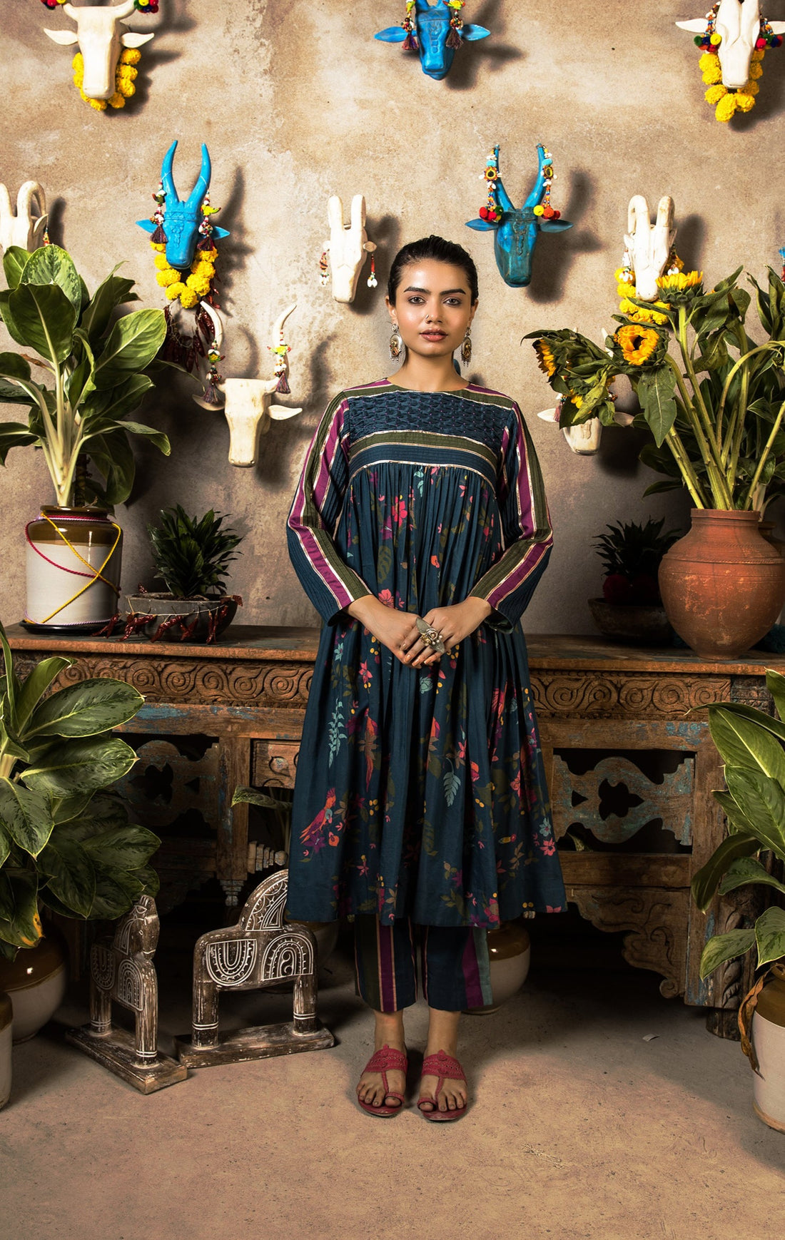 Faizy-Blue Jamdani kurti Set Kurti Set