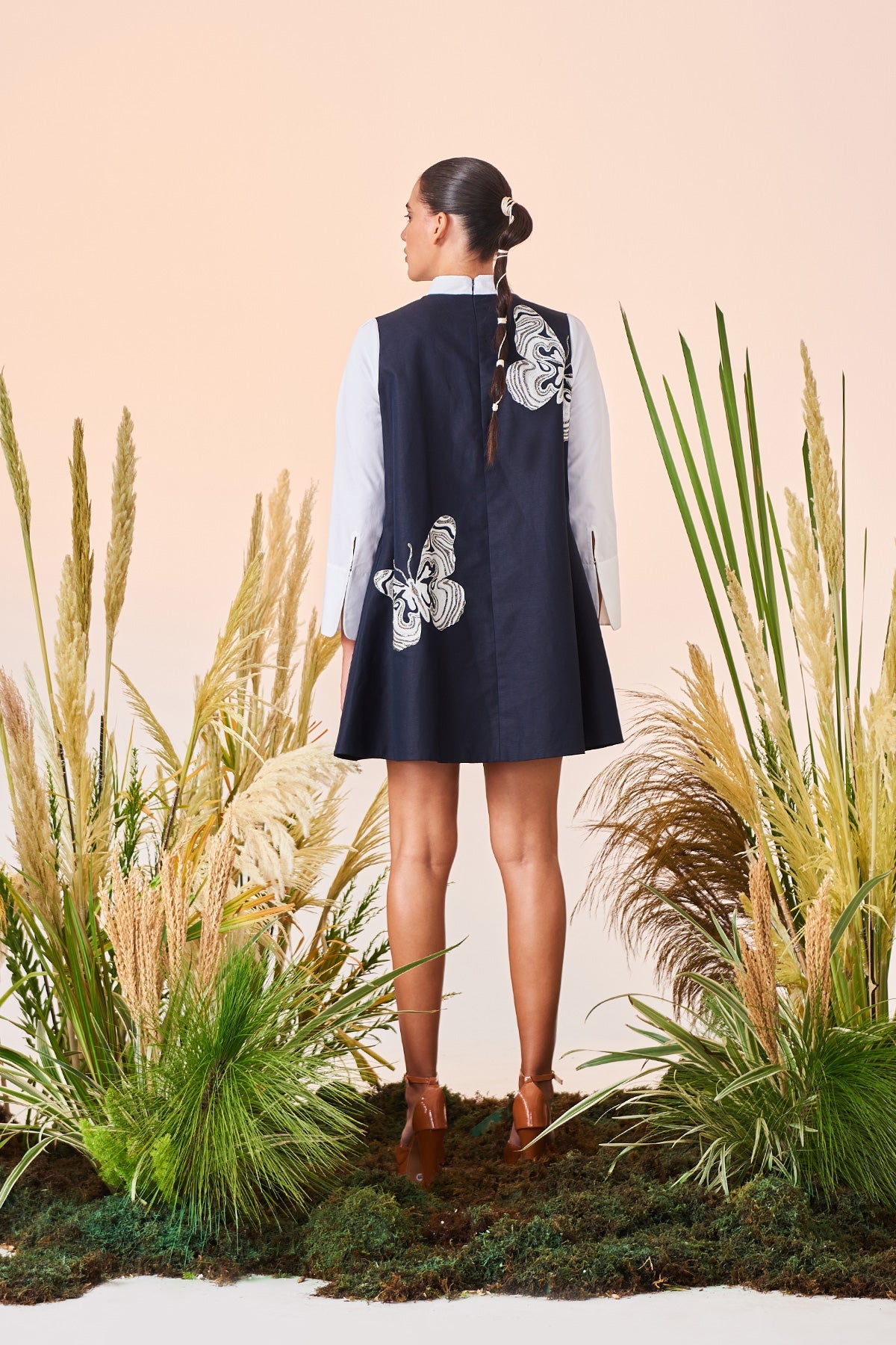 Optical Butterflies Flared Dress