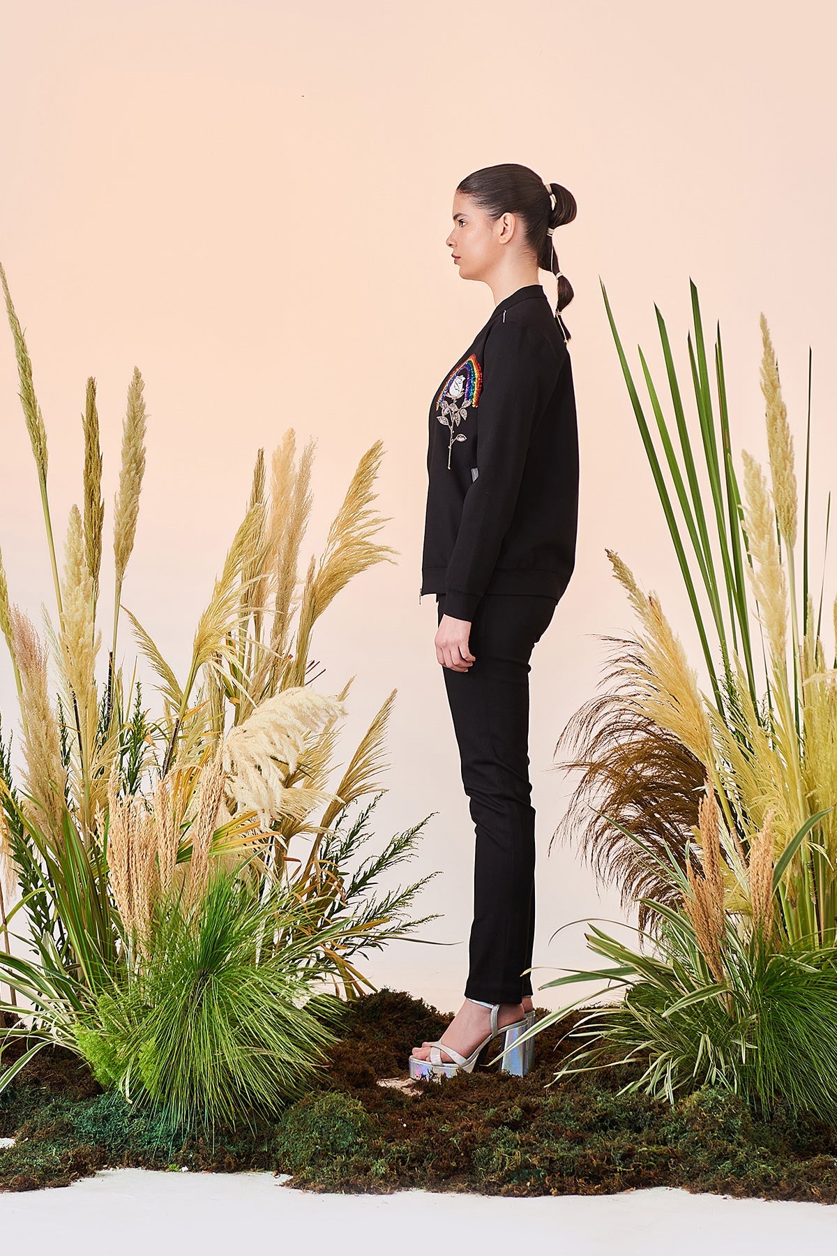 Rainbow And Rose Bomber Jacket
