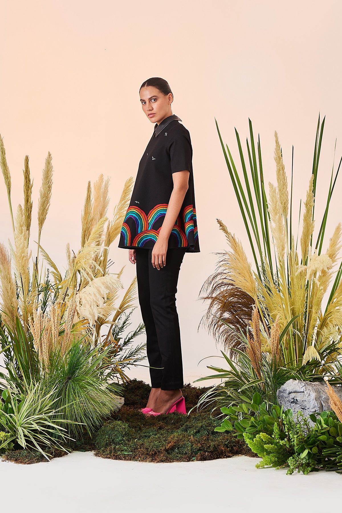 Rainbows And Birds Flared Top