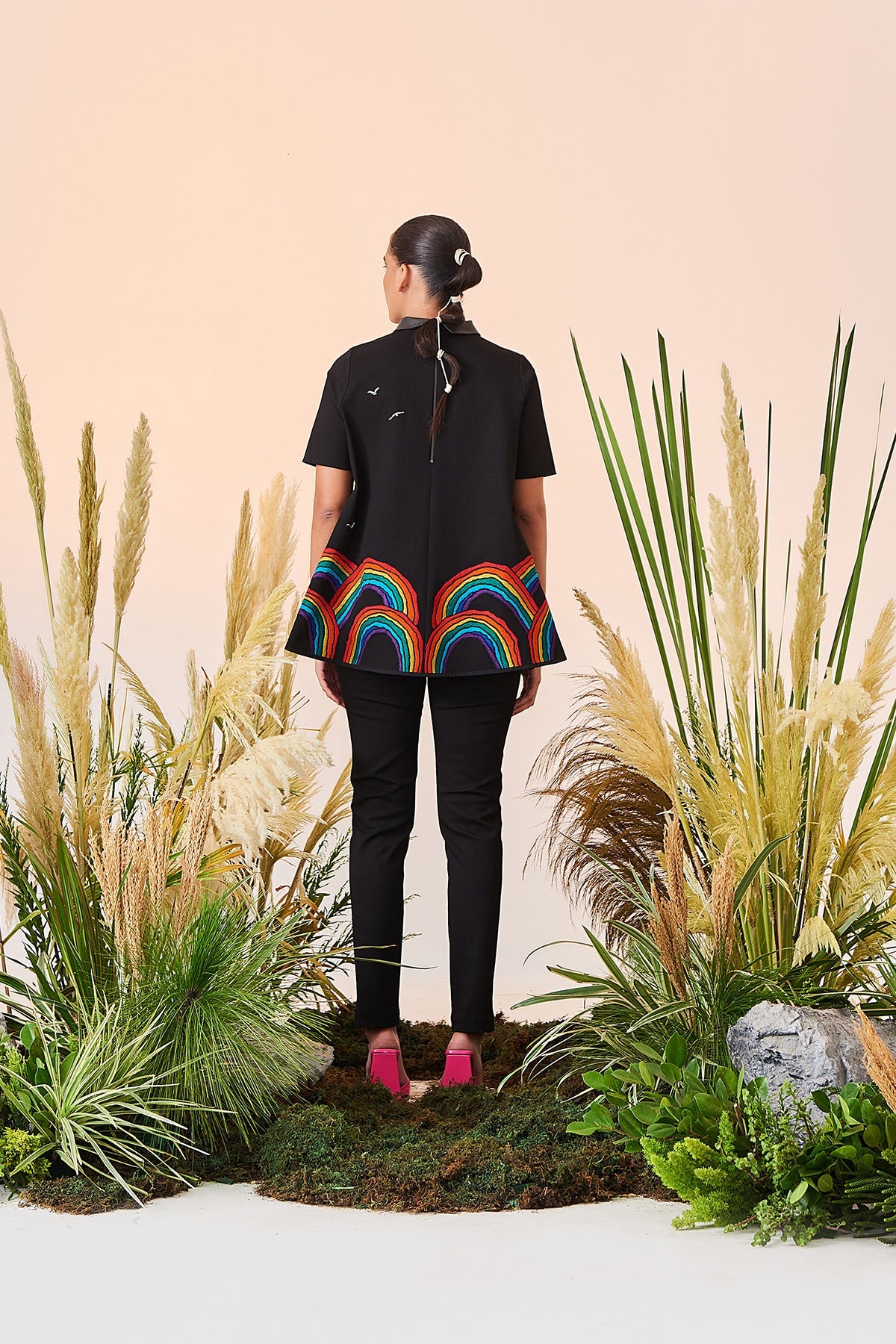Rainbows And Birds Flared Top