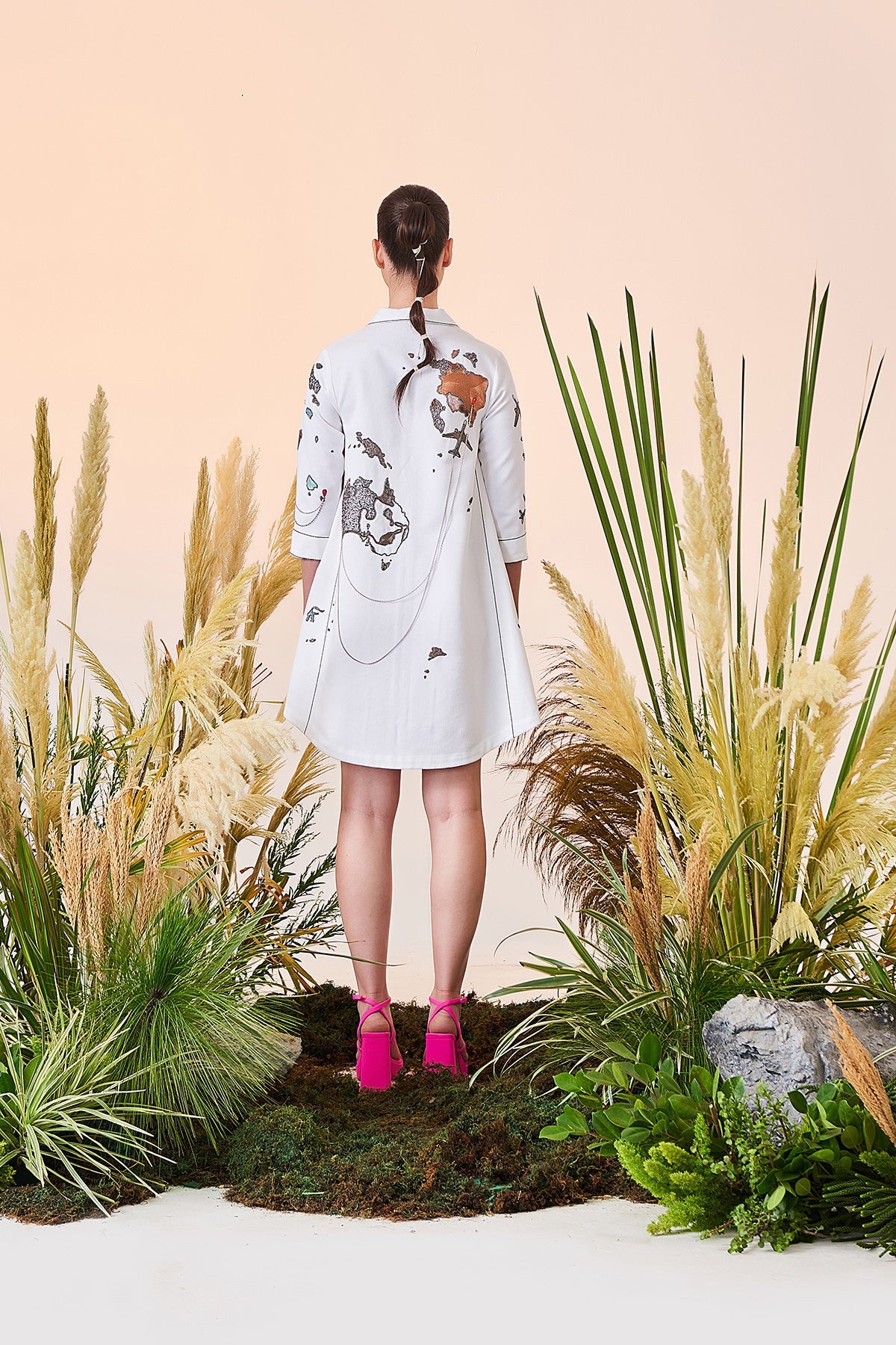 Map Side Triangle Shirt Dress