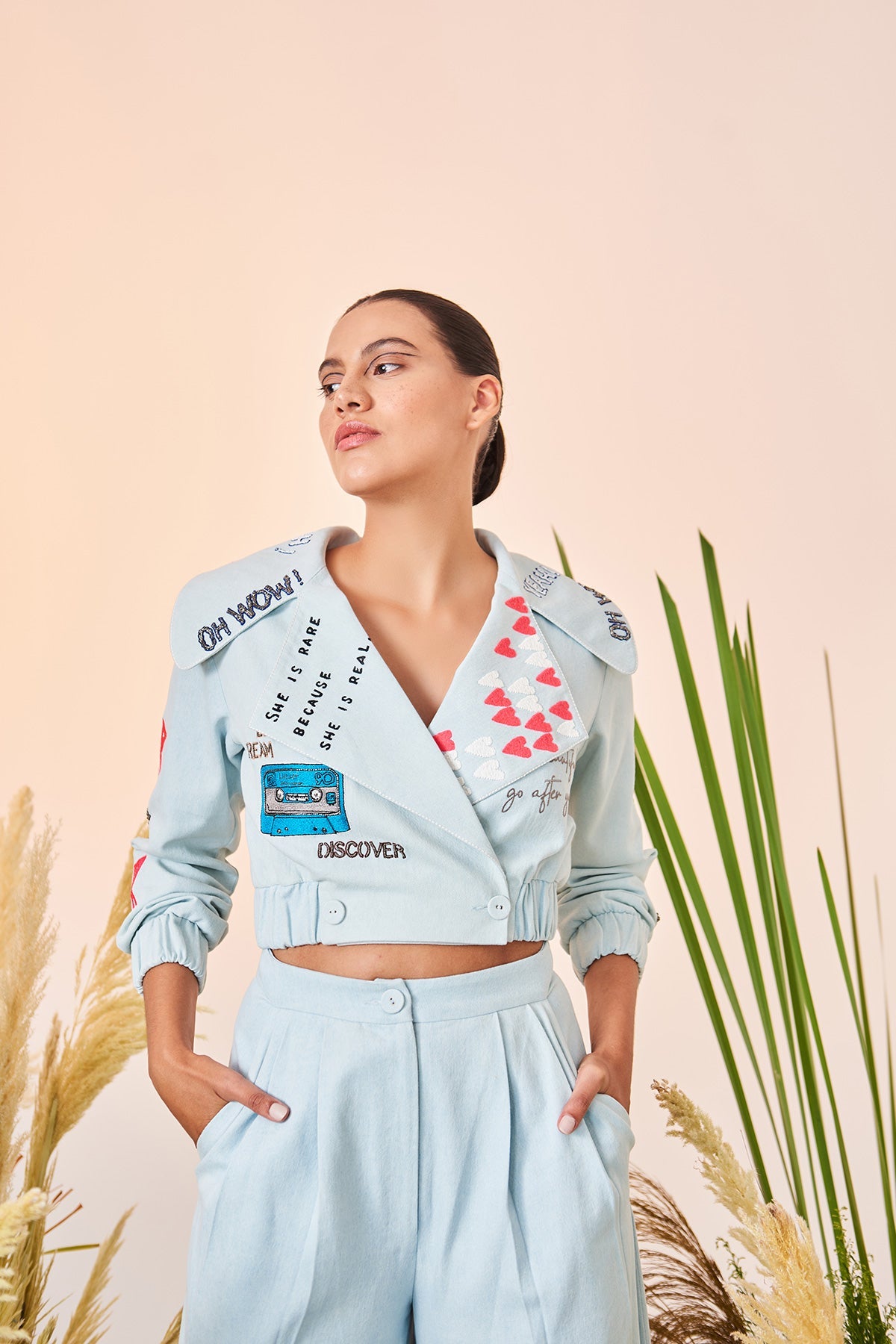 Flared Pant Of("Oh Wow! Biker Jacket")