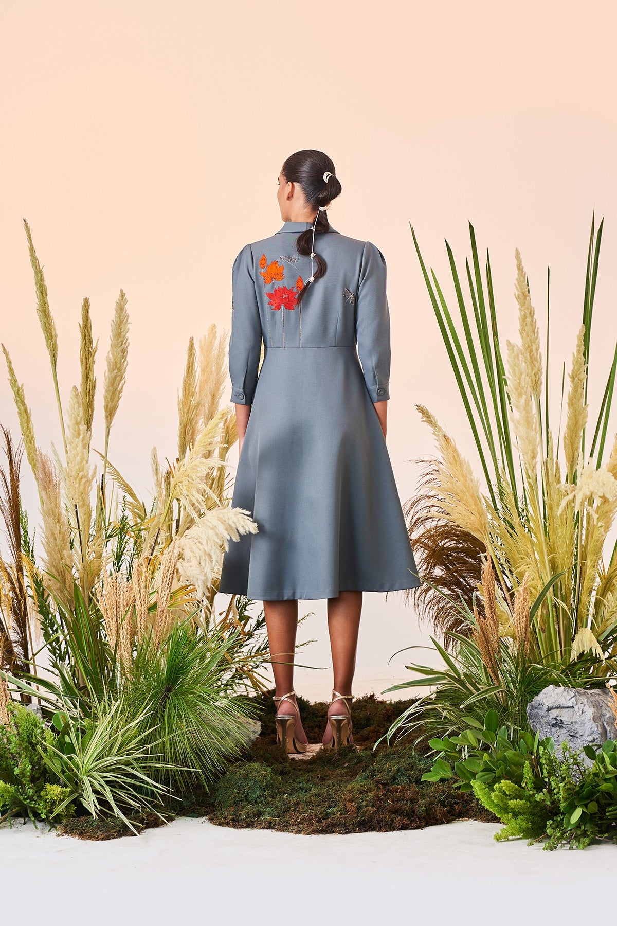 Flower And Dragonflies Wrap Dress