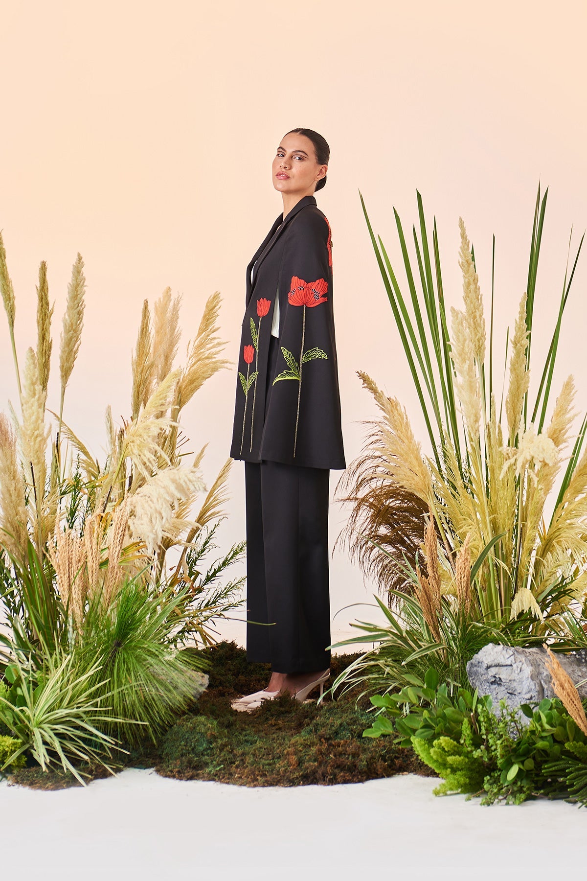 Poppy Long Cape And Straight Pant