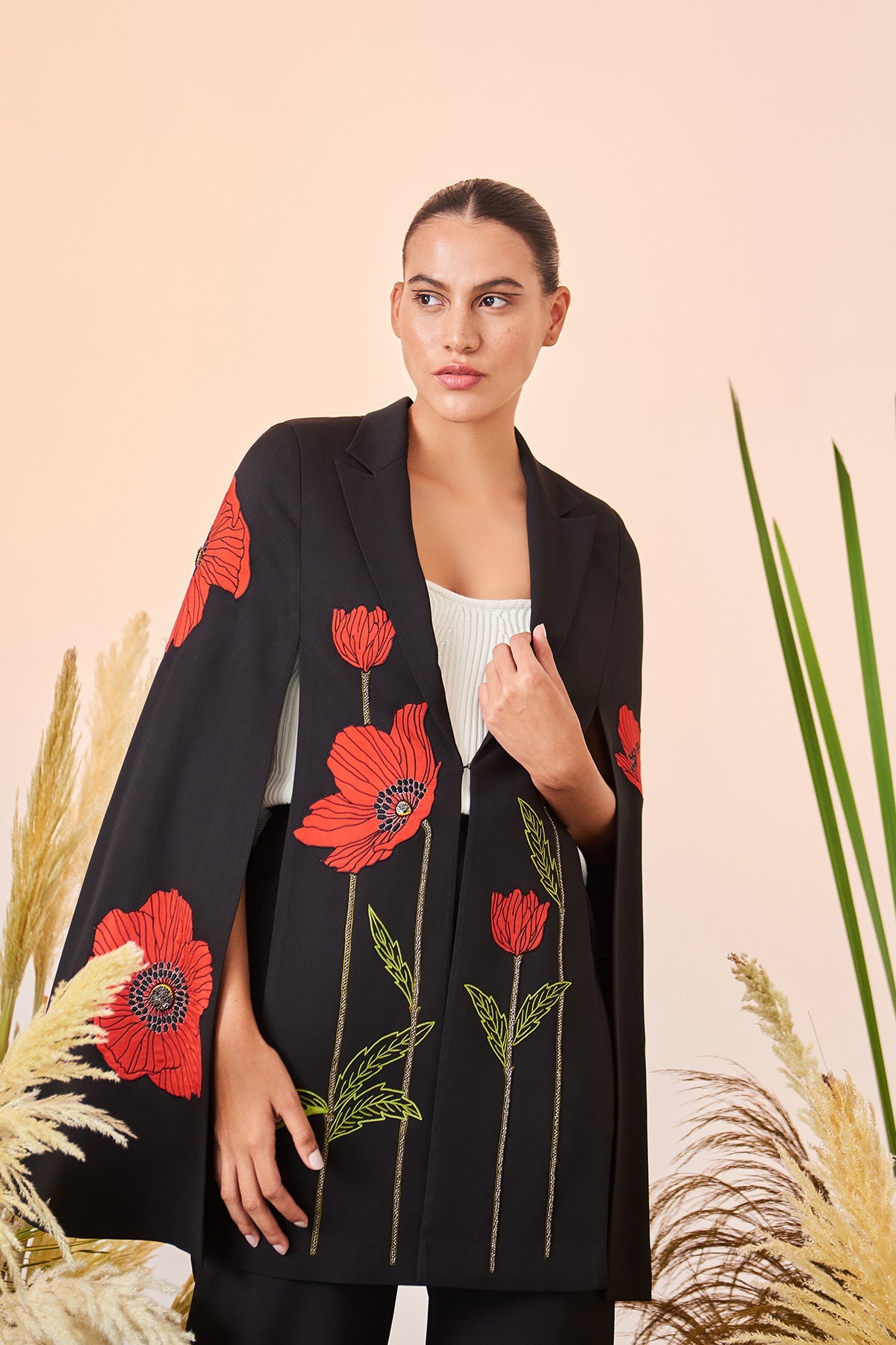 Poppy Long Cape And Straight Pant