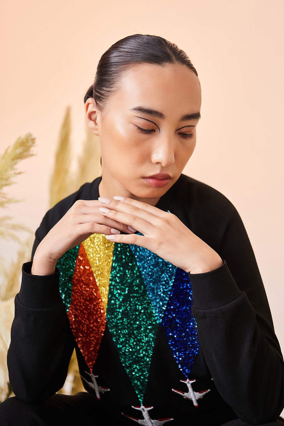 Fly Over The Rainbow Raglan Sweatshirt And Box Pleat Pant
