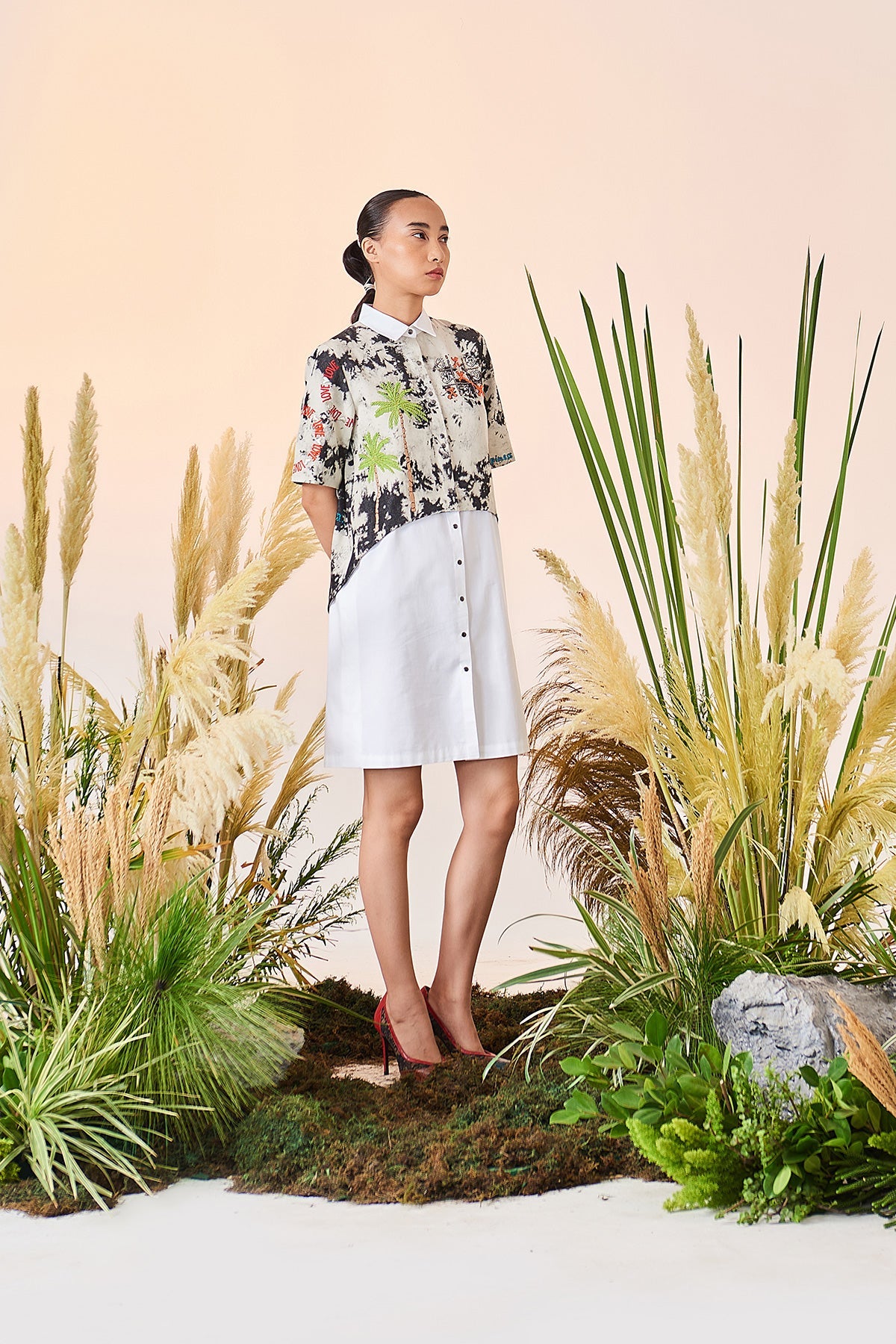 Love Circle Shirt Attached Shift Dress