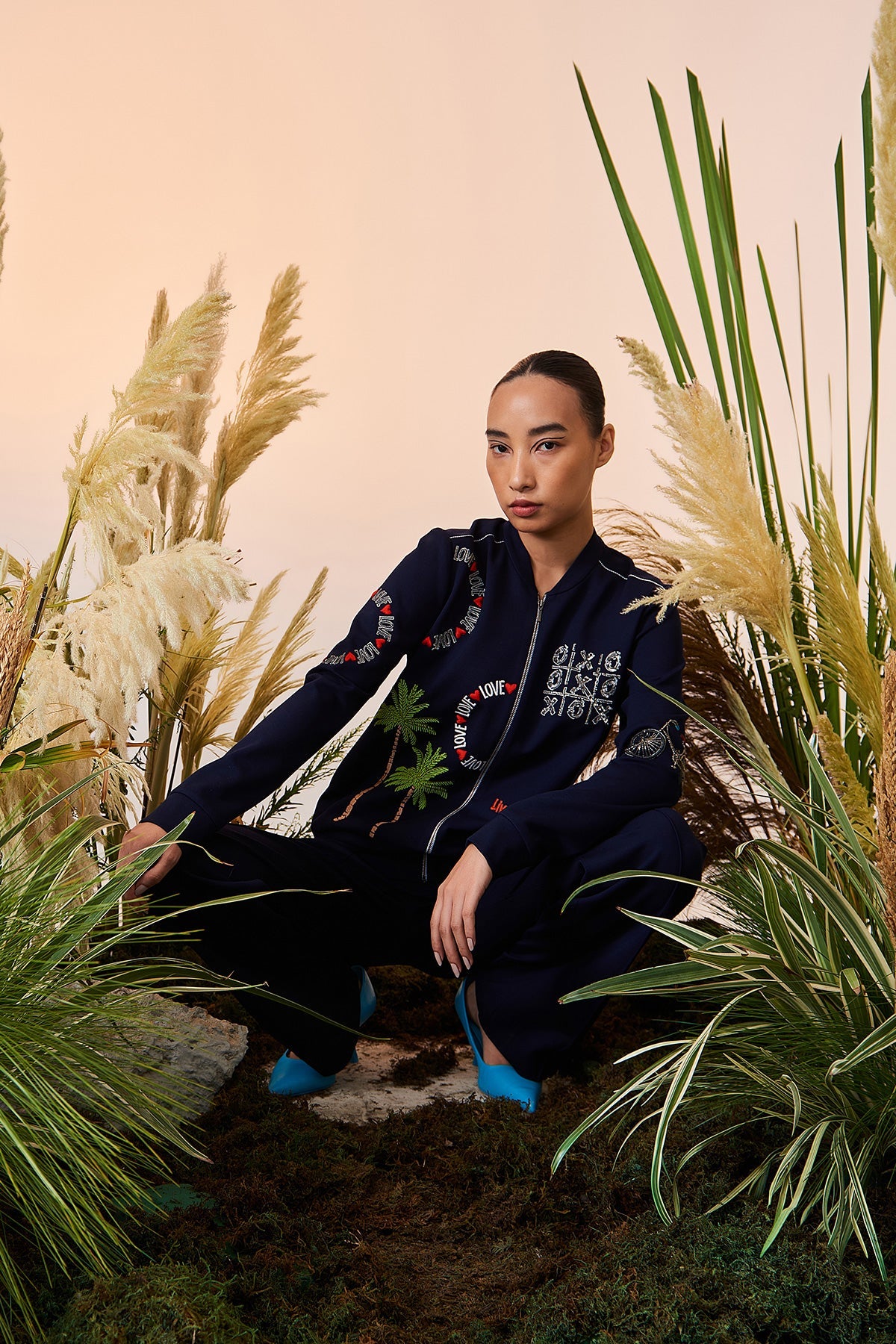 Love Circle Bomber And Pintucked Pant
