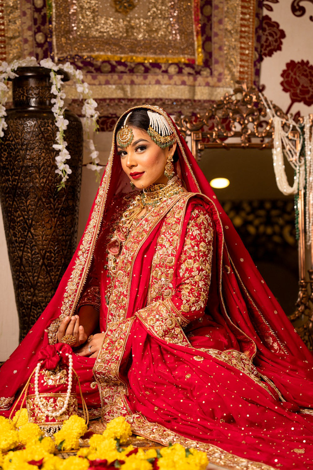 Sheenaz-e-Aroosa Red Khada Dupatta