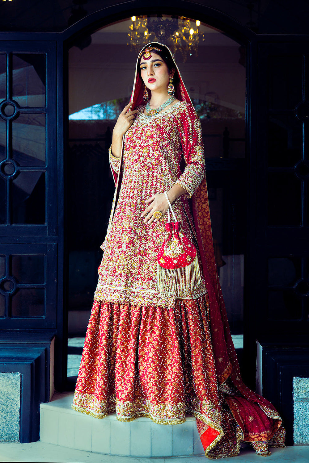 Lobster Red Lehenga