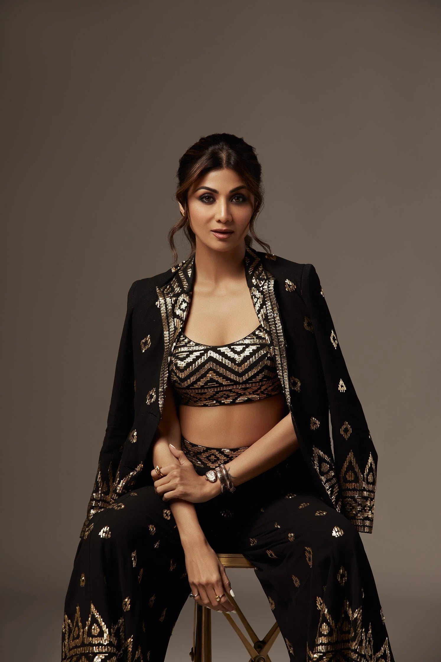 CY Shilpa Shetty In Marrakesh Sharara Set By Gopi Vaid Closeup 3