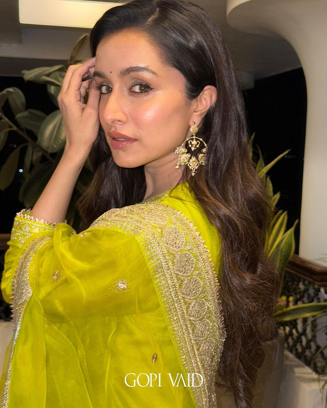 CY Shraddha Kapoor In Rati With Jamdani Sharara Set Closeup 3