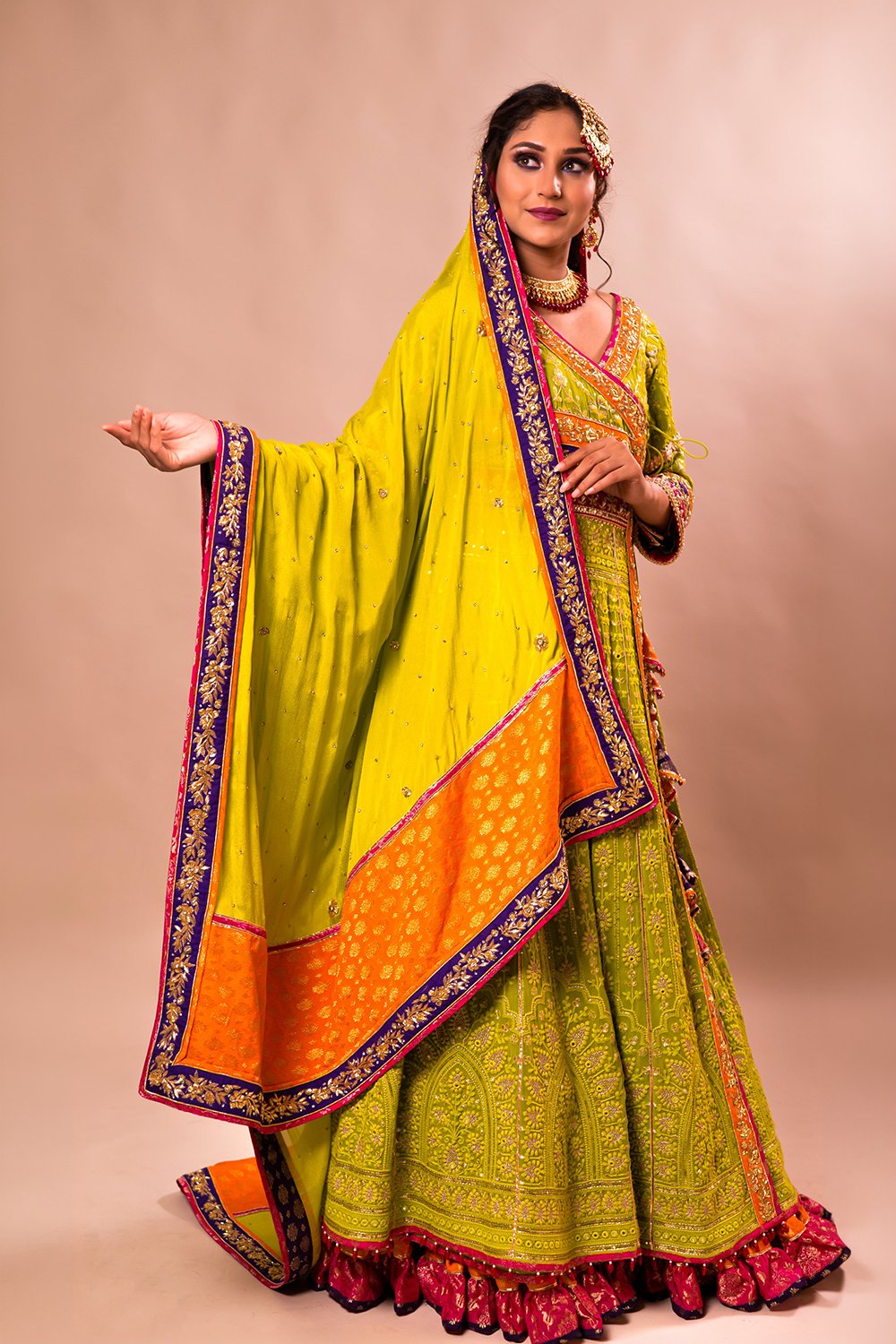 Angrakha Anarkali with Farshi Lehenga