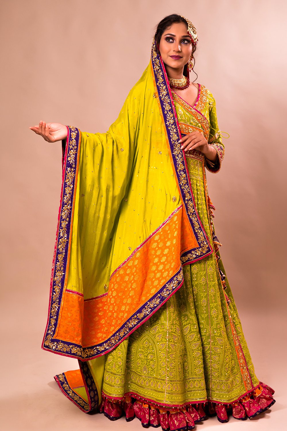 Angrakha Anarkali with Farshi Lehenga