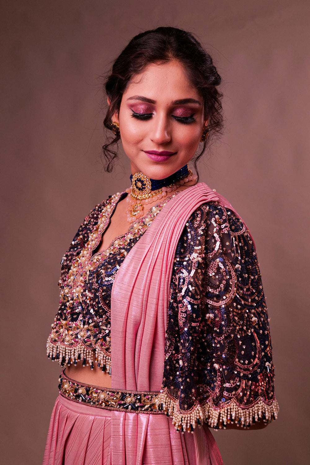 Fancy Drape Bubblegum Pink Saree