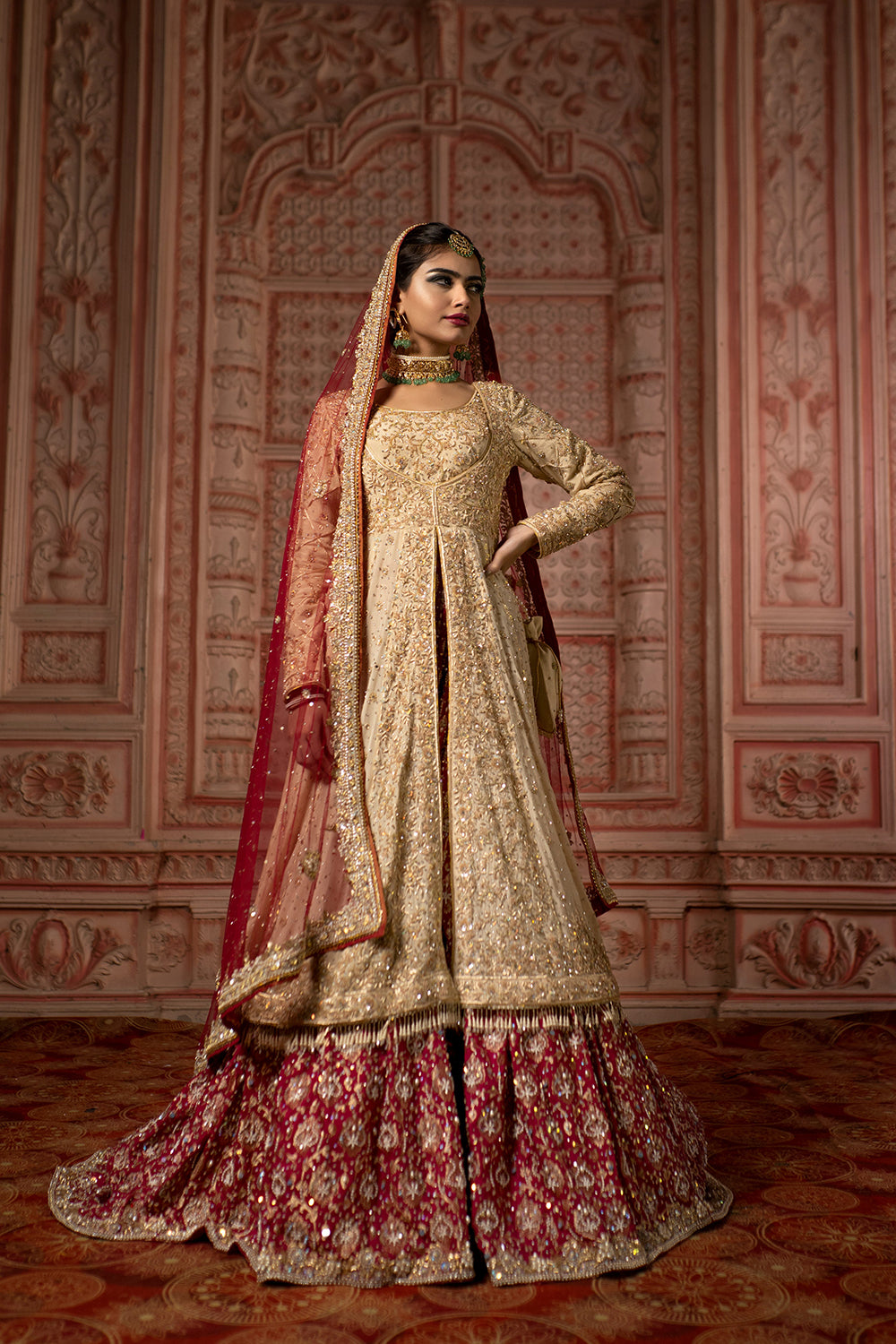 Golden Jacket with Bridal Gharara