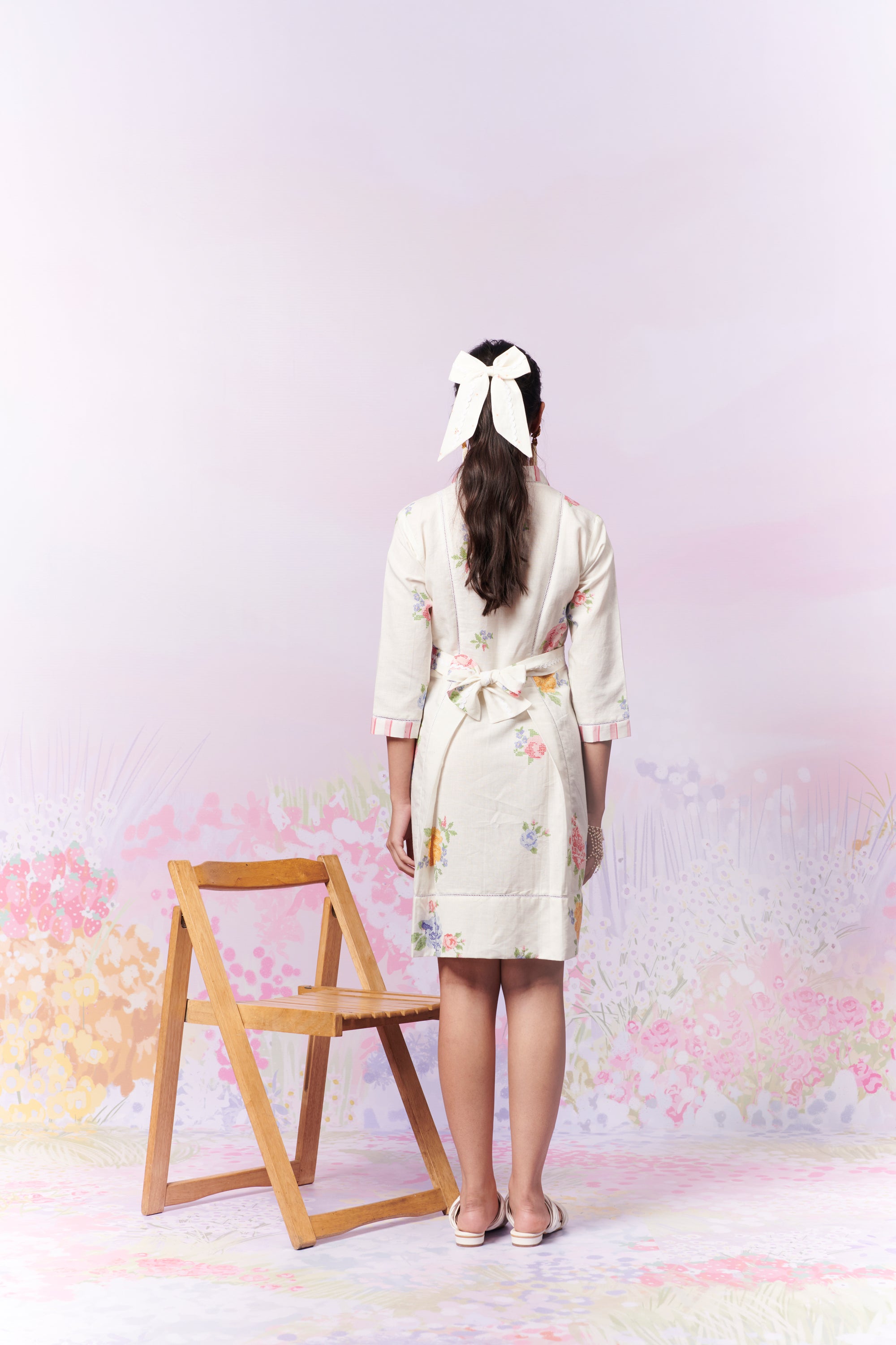 Summer Rose Short Dress With Belt