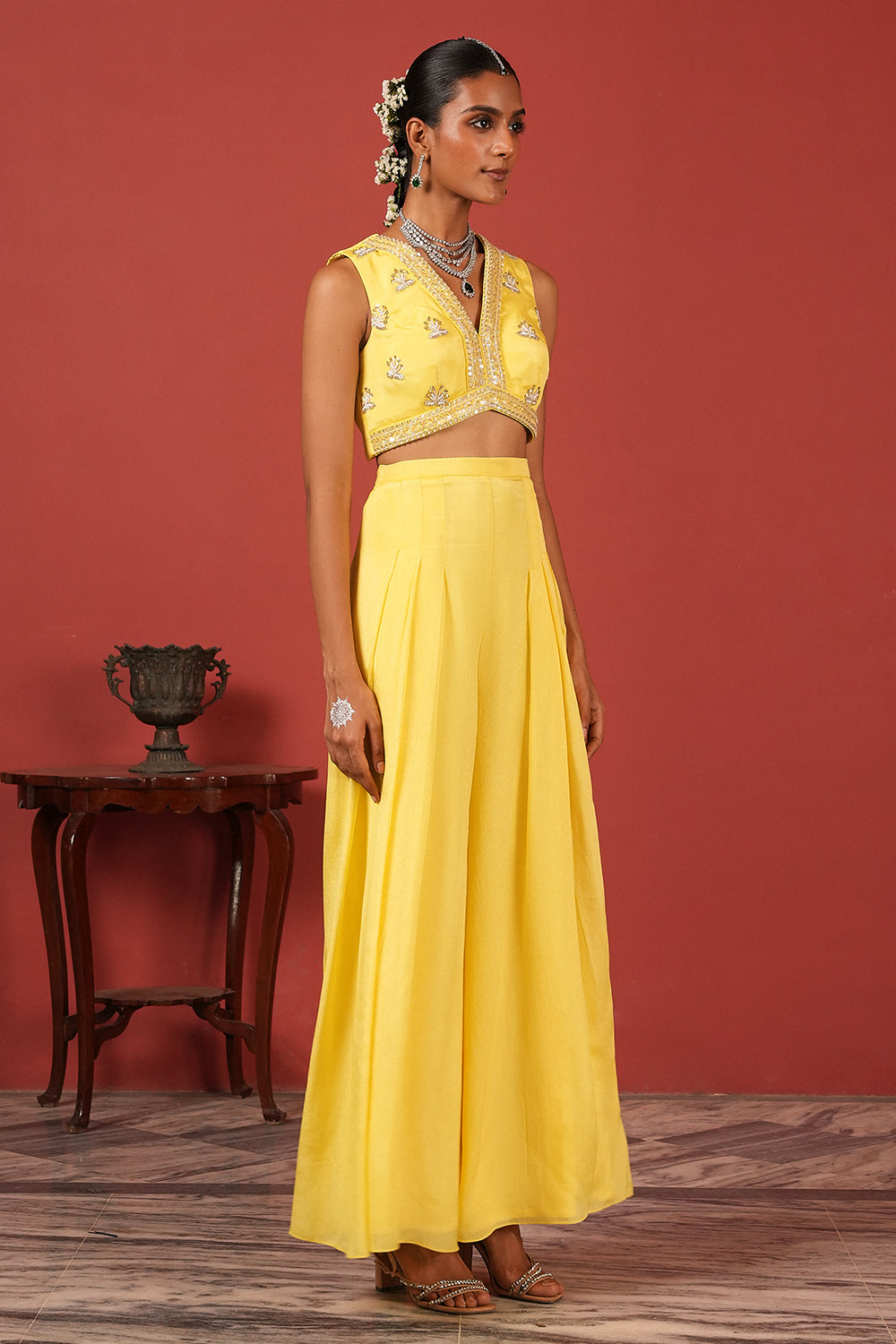 Sunshine Yellow Indo-Western Fusion Set