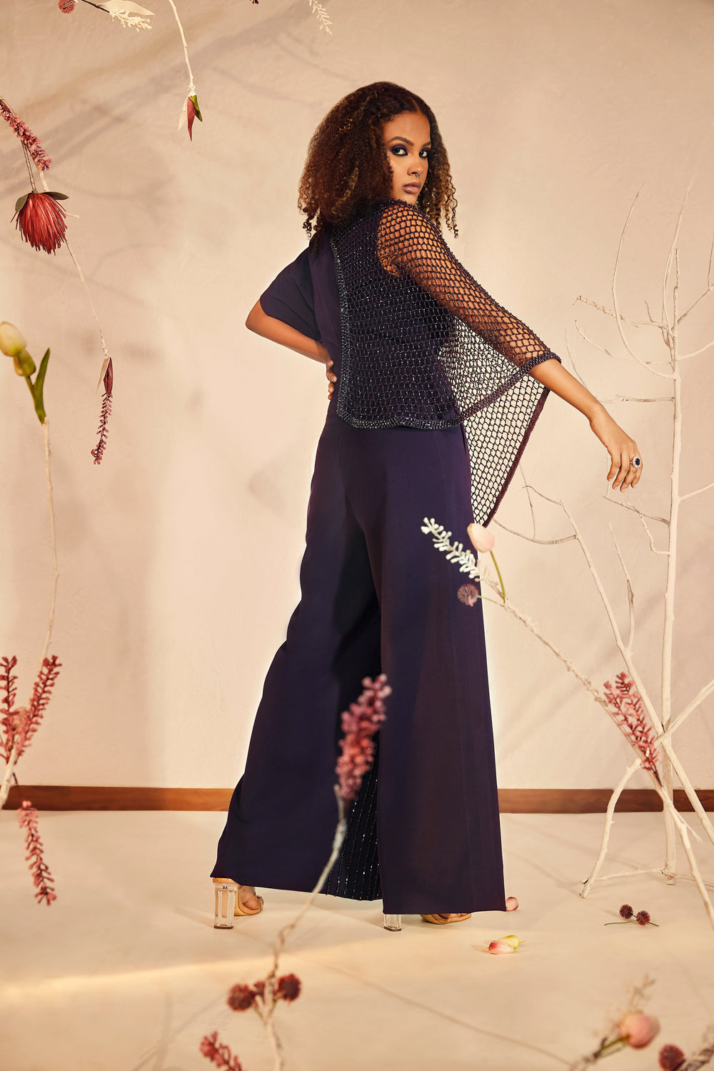 Purple Jumpsuit with Latticework