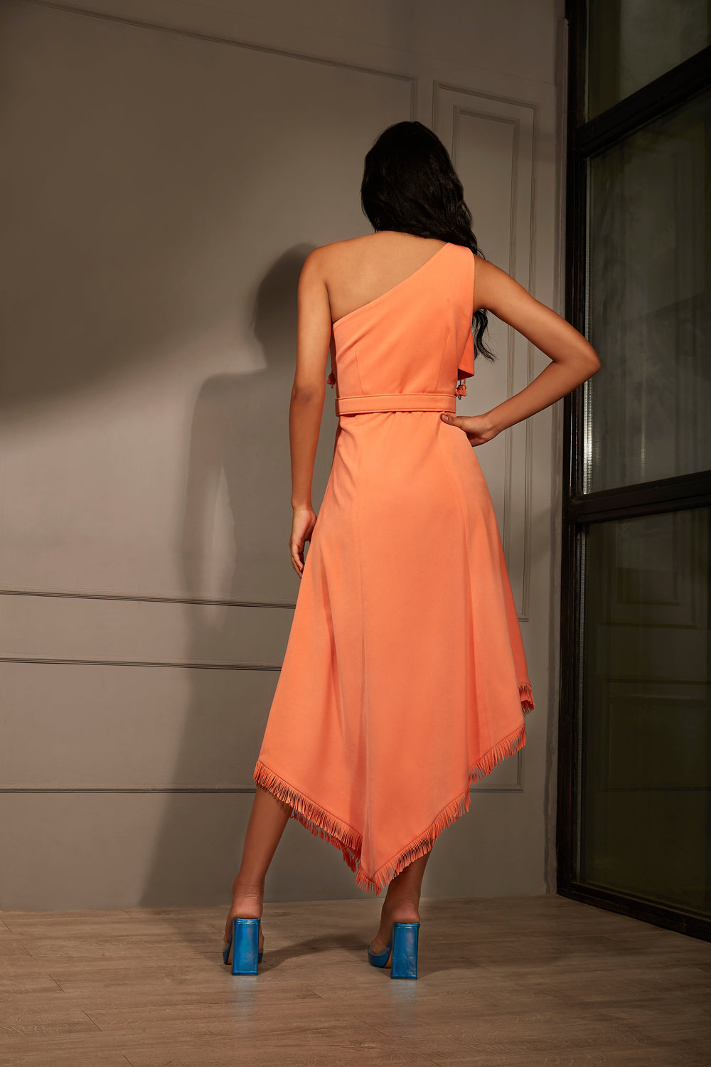 Orange One Shoulder Dress