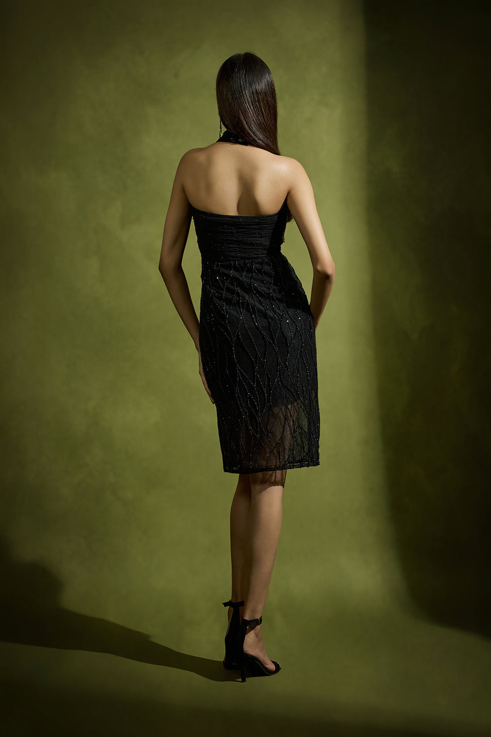 Black Halter Short Dress