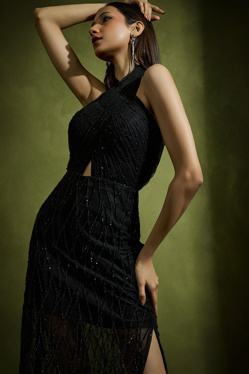 Black Halter Short Dress