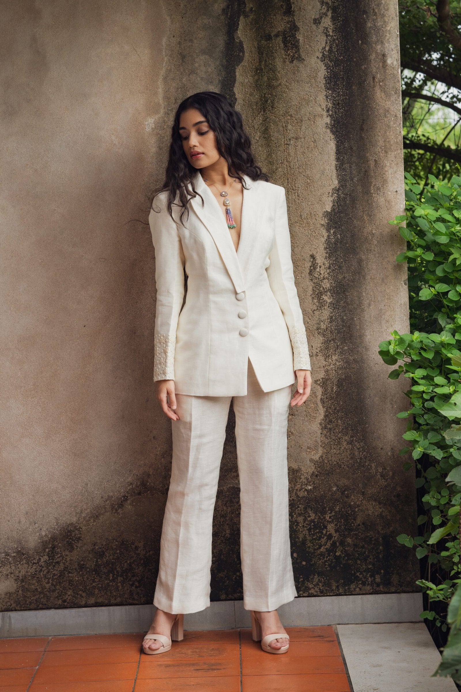 Classic Linen Pant Suit Set