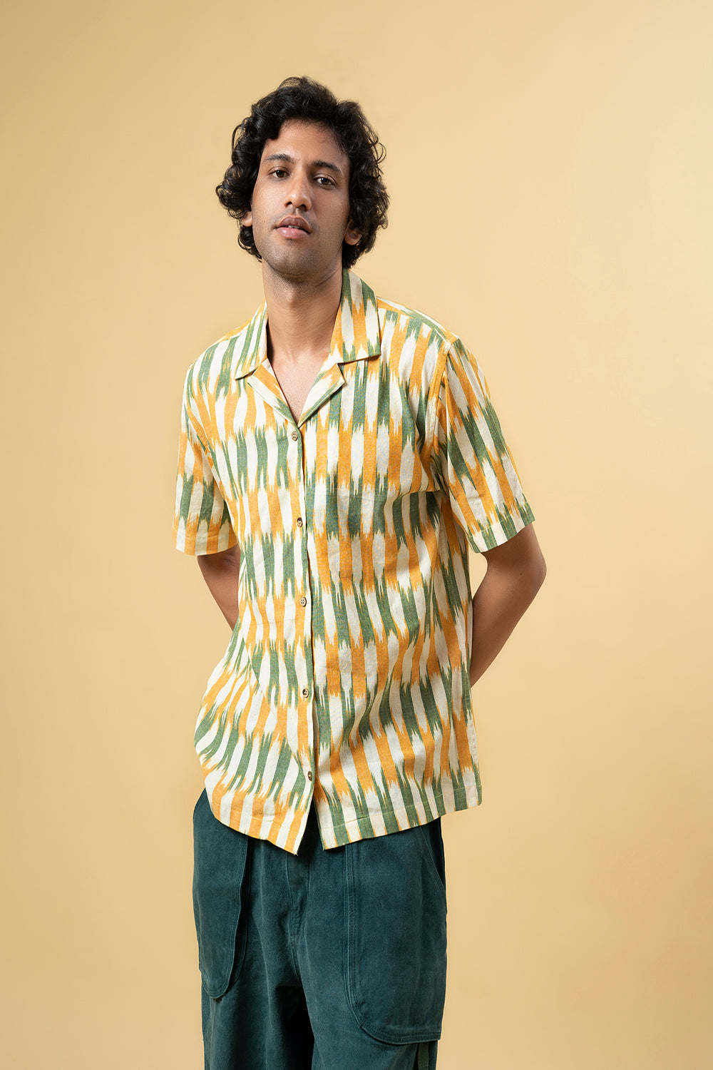Peach Ikkat Shirt - Auraya Fashion - - #tag1# - #tag2# - #tag3# - #tag3#