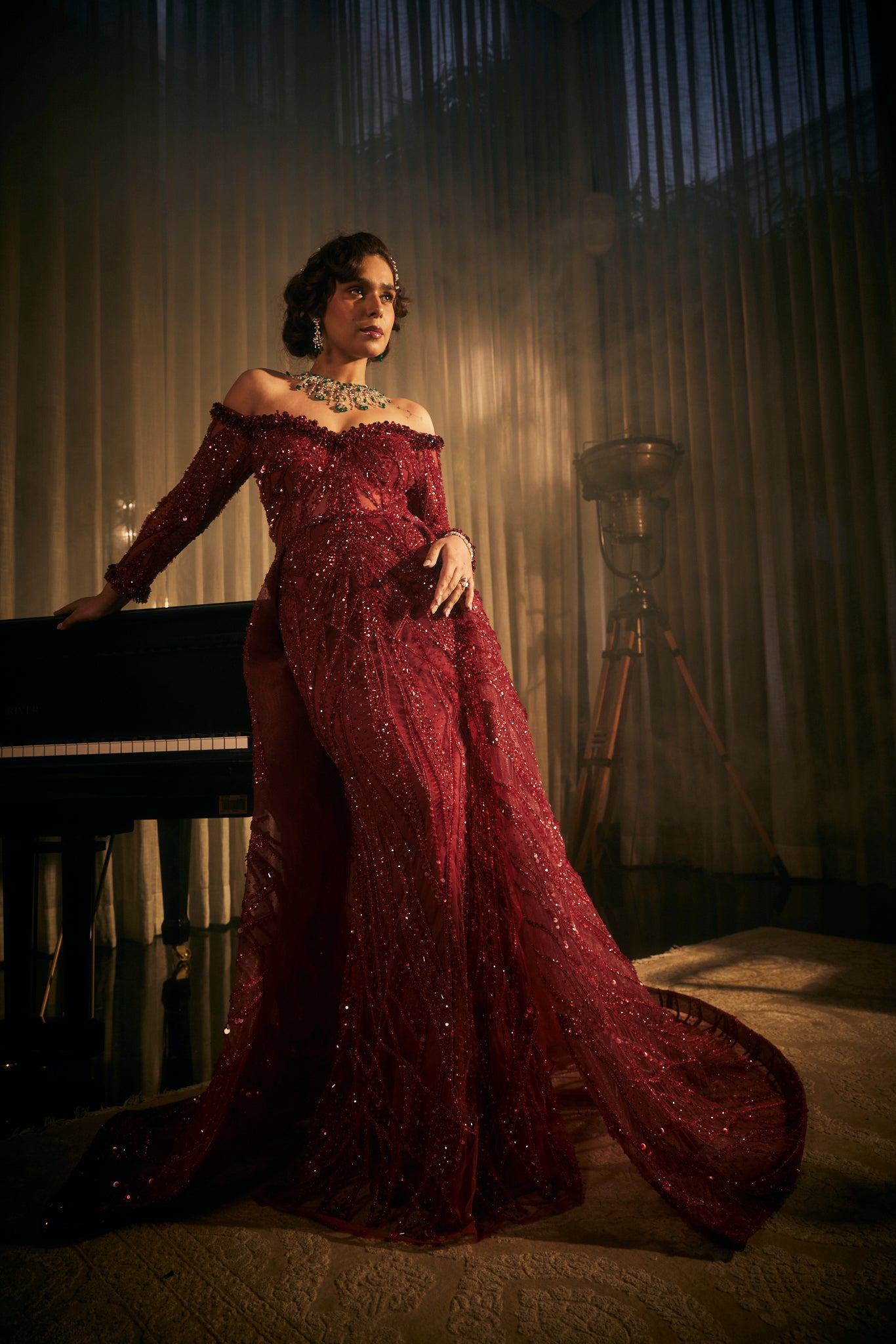 CY Amit GT Traine de Passion Embroidered Gown Front 1