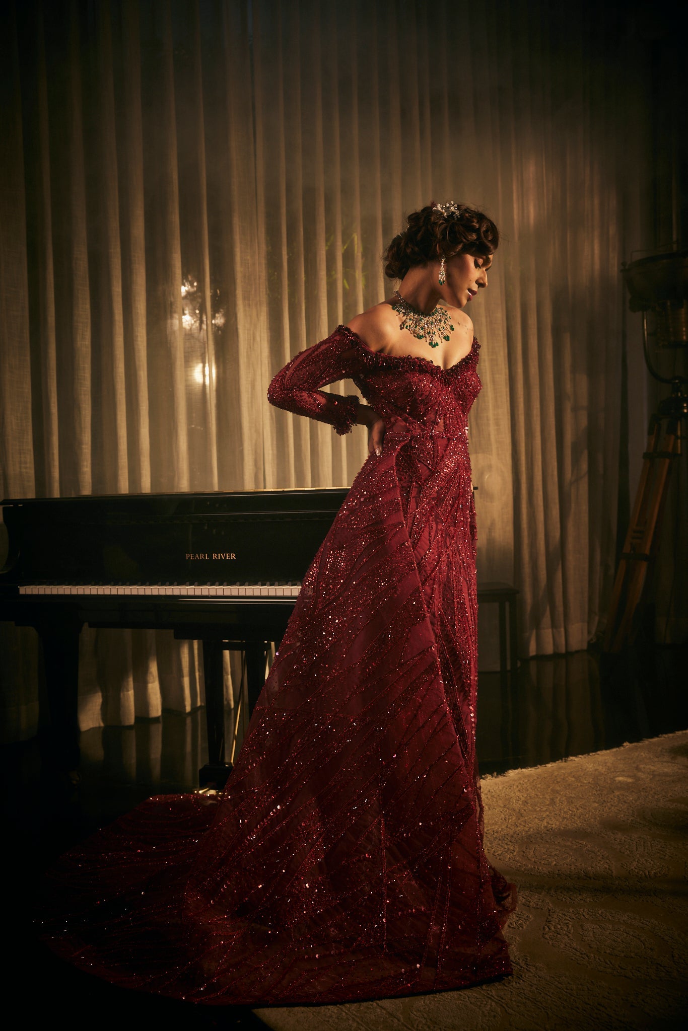 CY Amit GT Traine de Passion Embroidered Gown Front 2