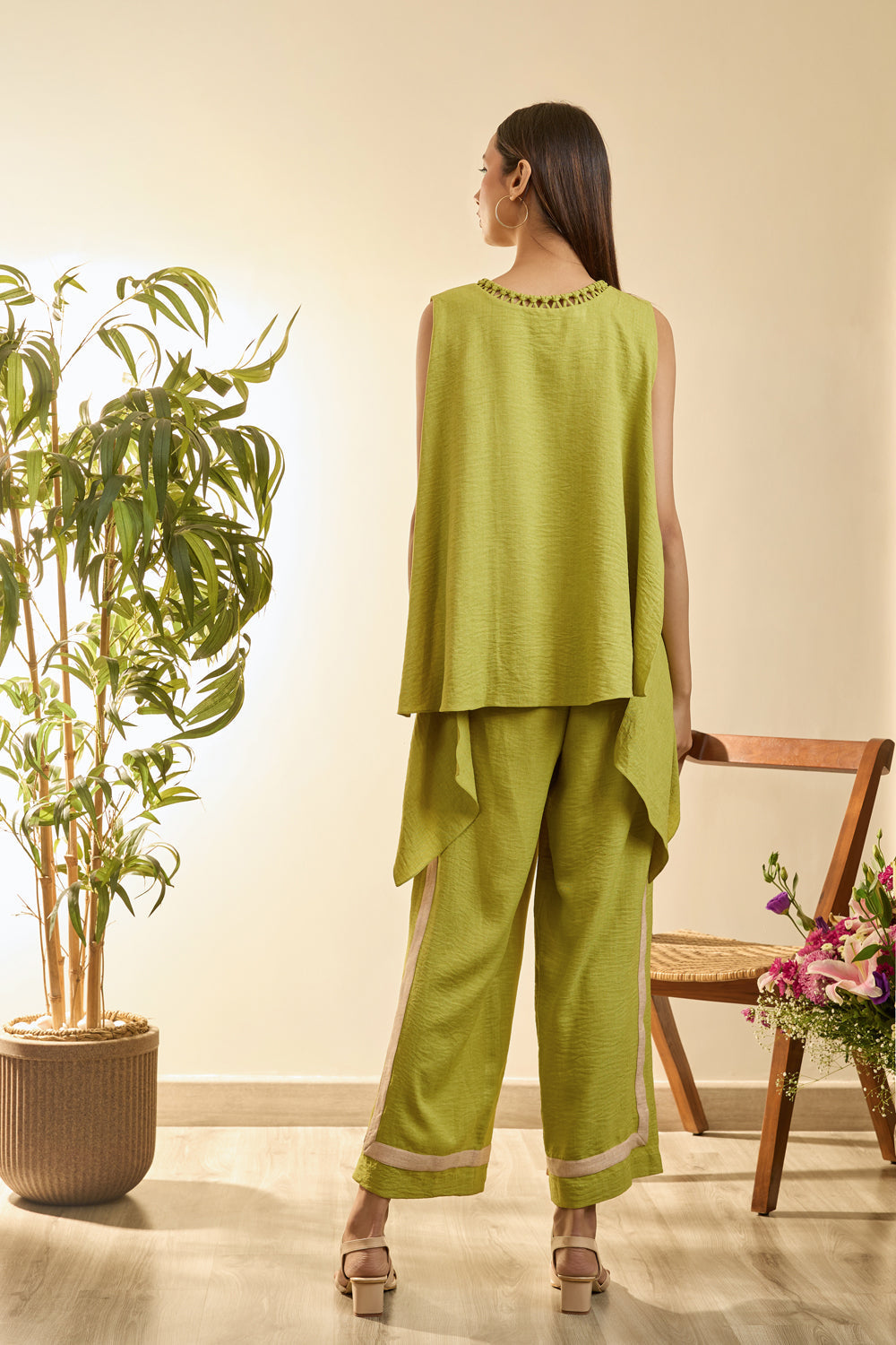 Yellow Soft Bloom Co-Ord Set With Intricate Detailing