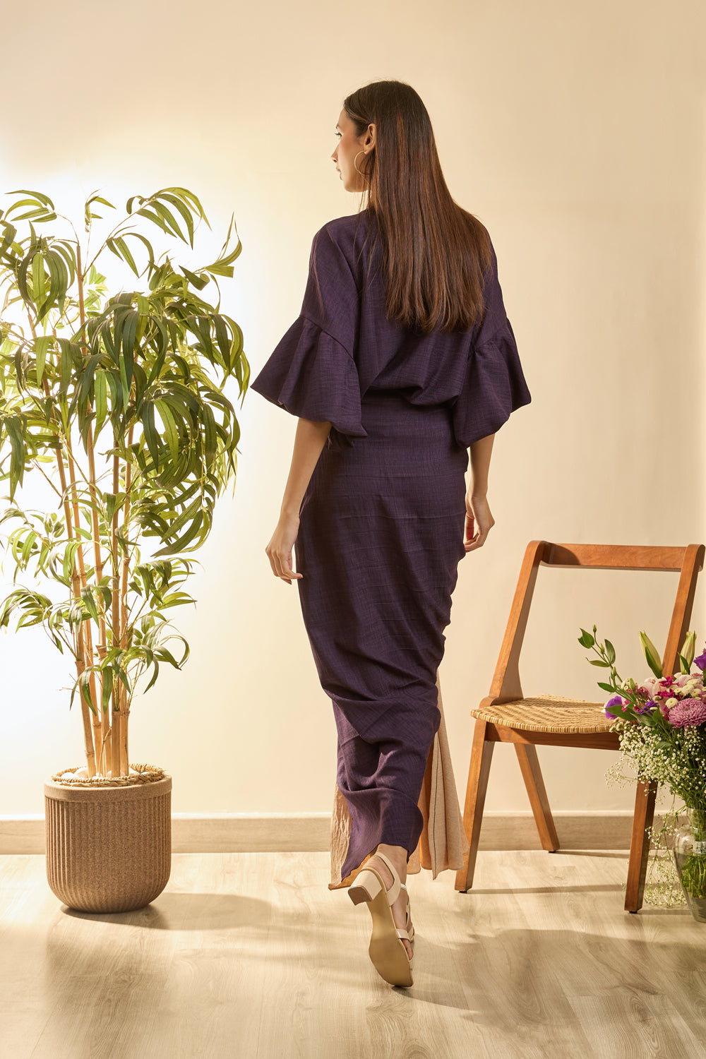 Purple Smyrna Draped Skirt Coord
