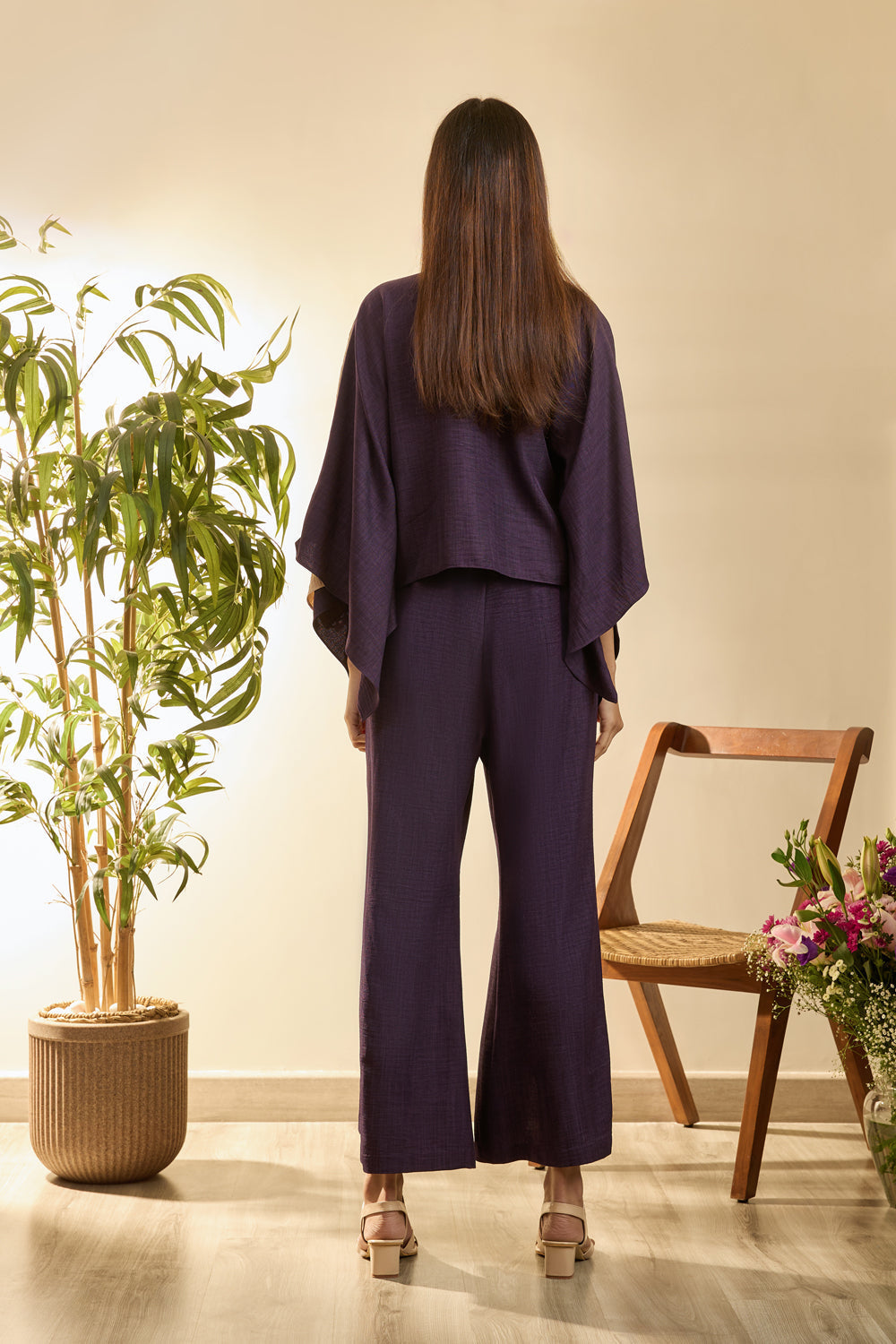 Purple Poncho Style Coord