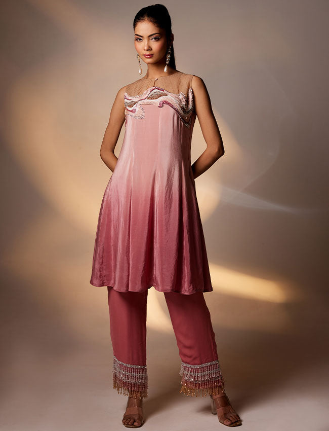 CY Saadgi Nagpal The Coral Wave Co-Ord Set Front 1