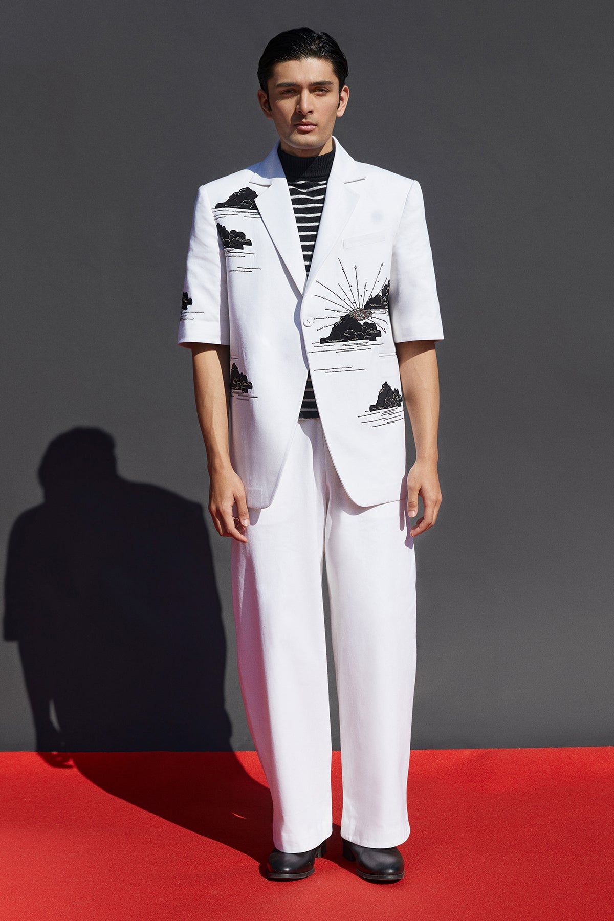 Eye Clouds Half Sleevess Blazer