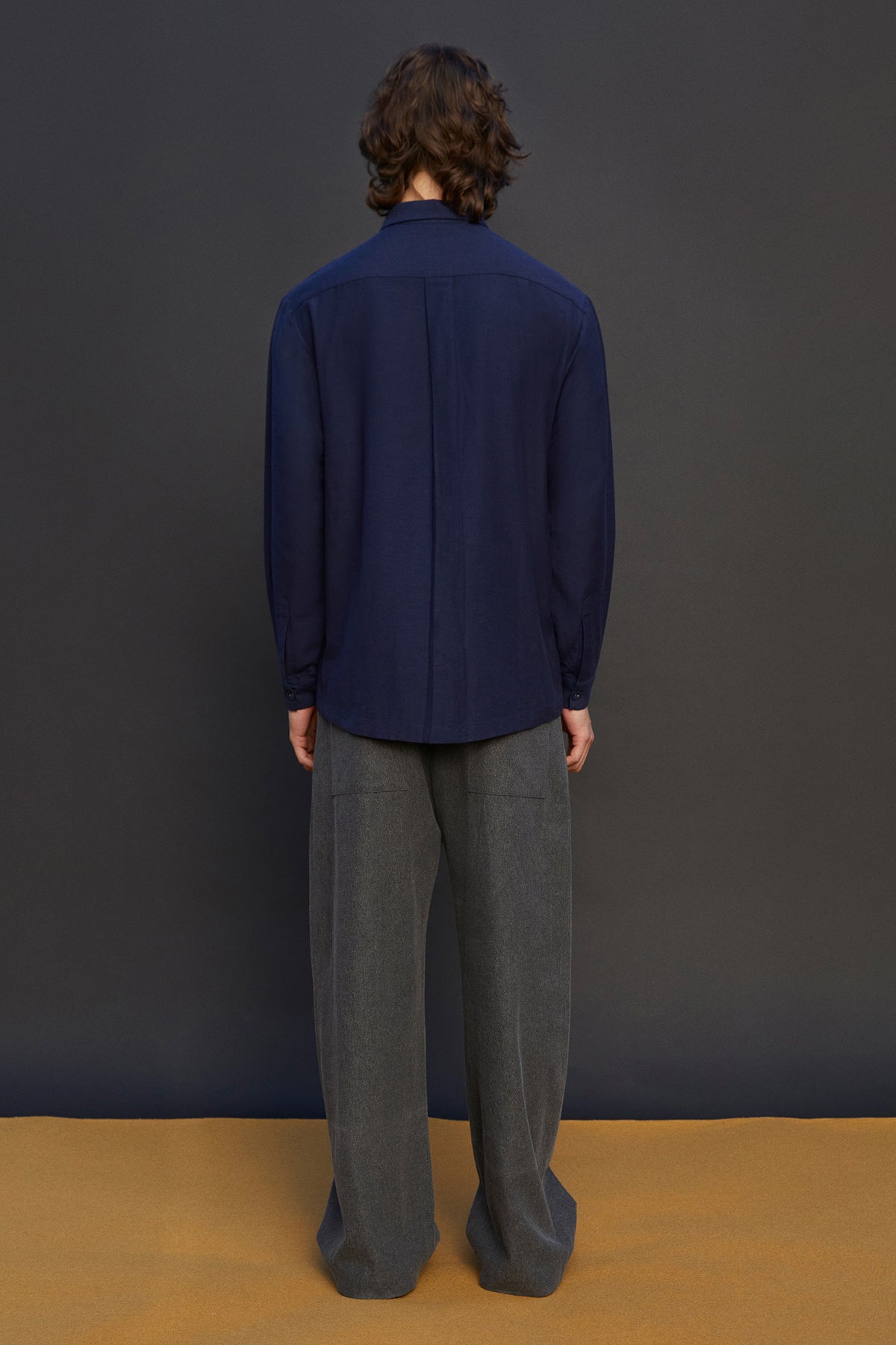 Distorted Grid And Abstract Flower Long Sleeves Shirt