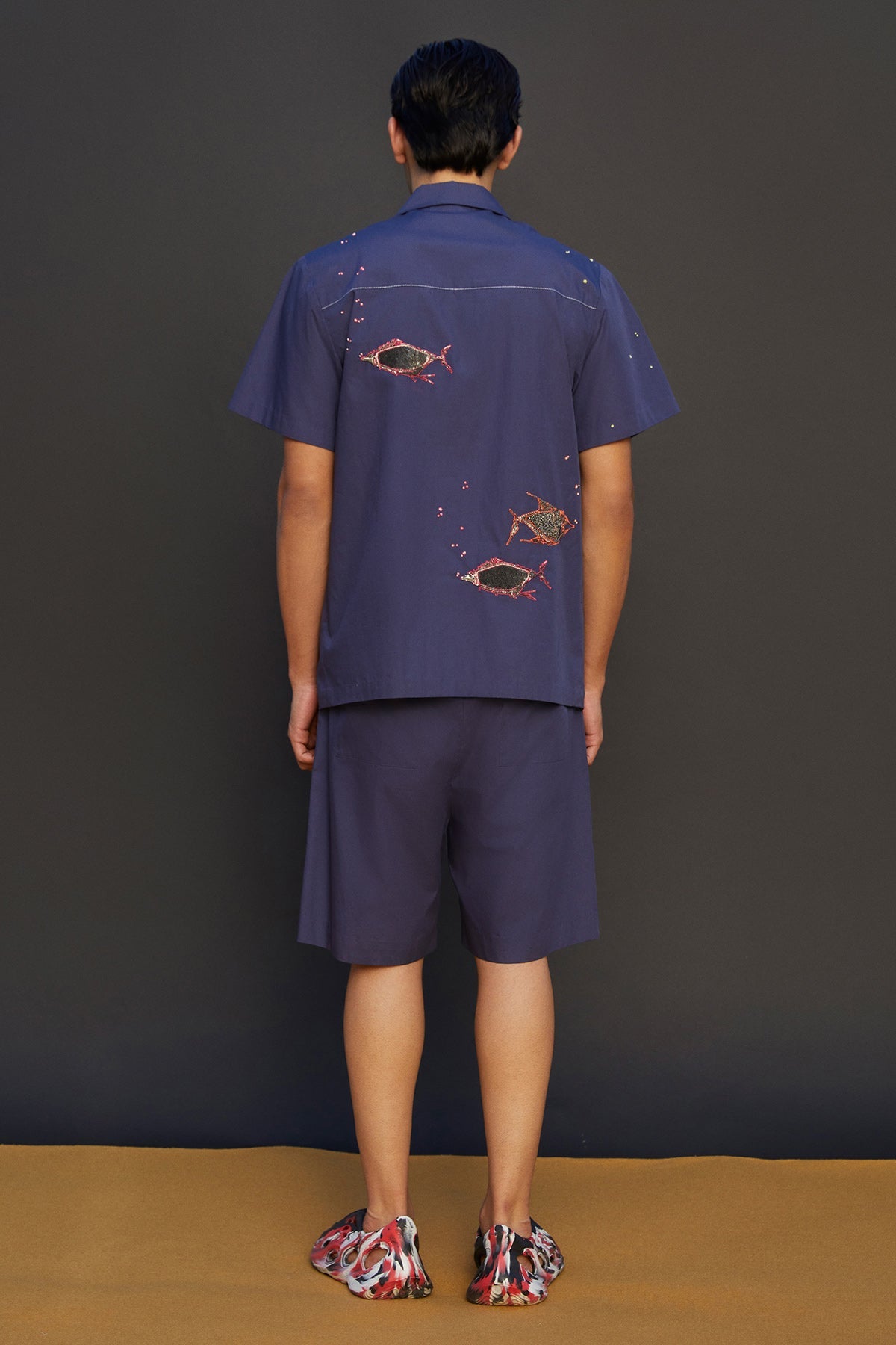 Boxy Shorts Of "(Fish Half Sleeves Shirt)"