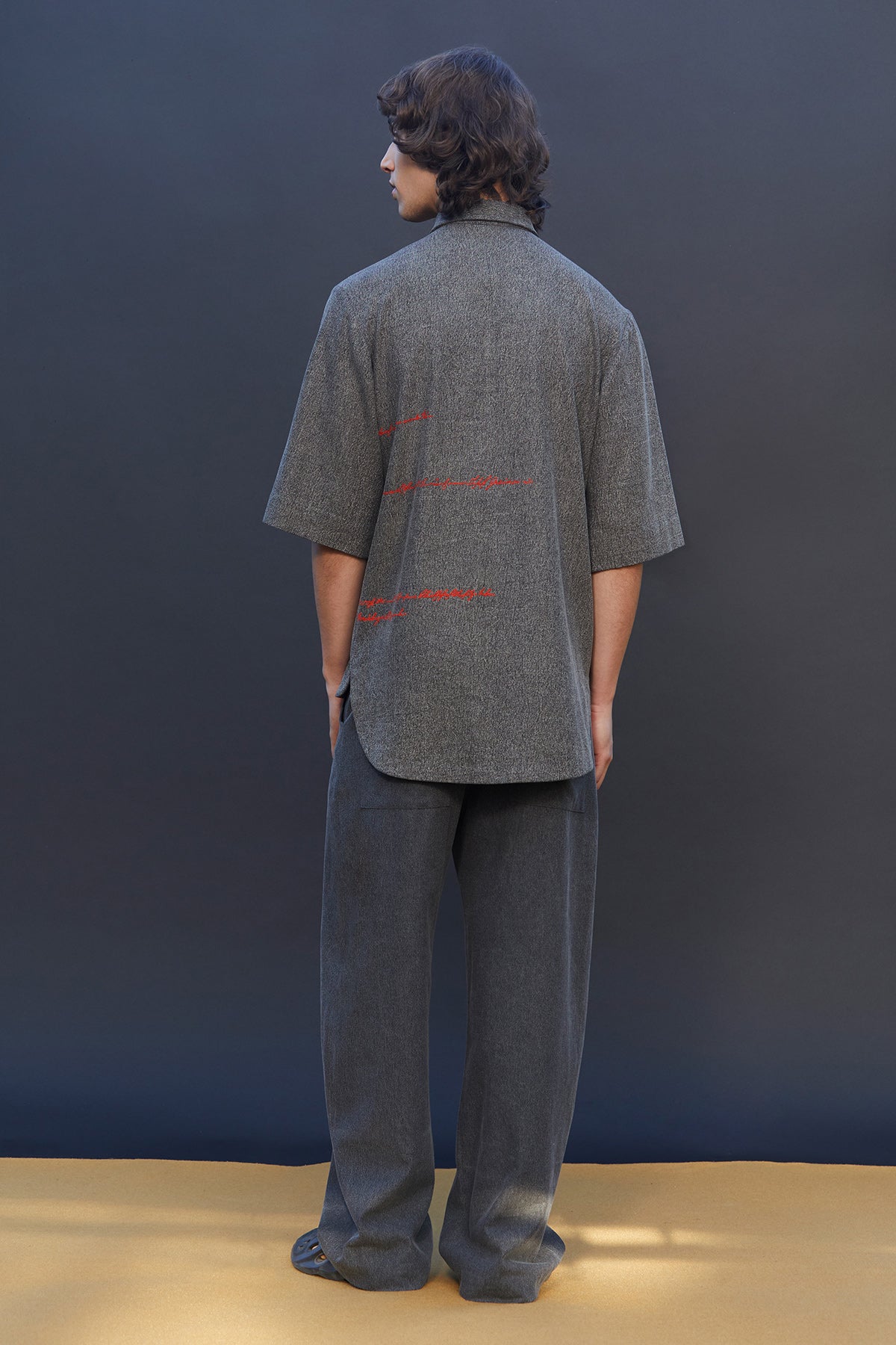 Baggy Pants Of "(Scribble Flap High-low Oversized Shirt)"