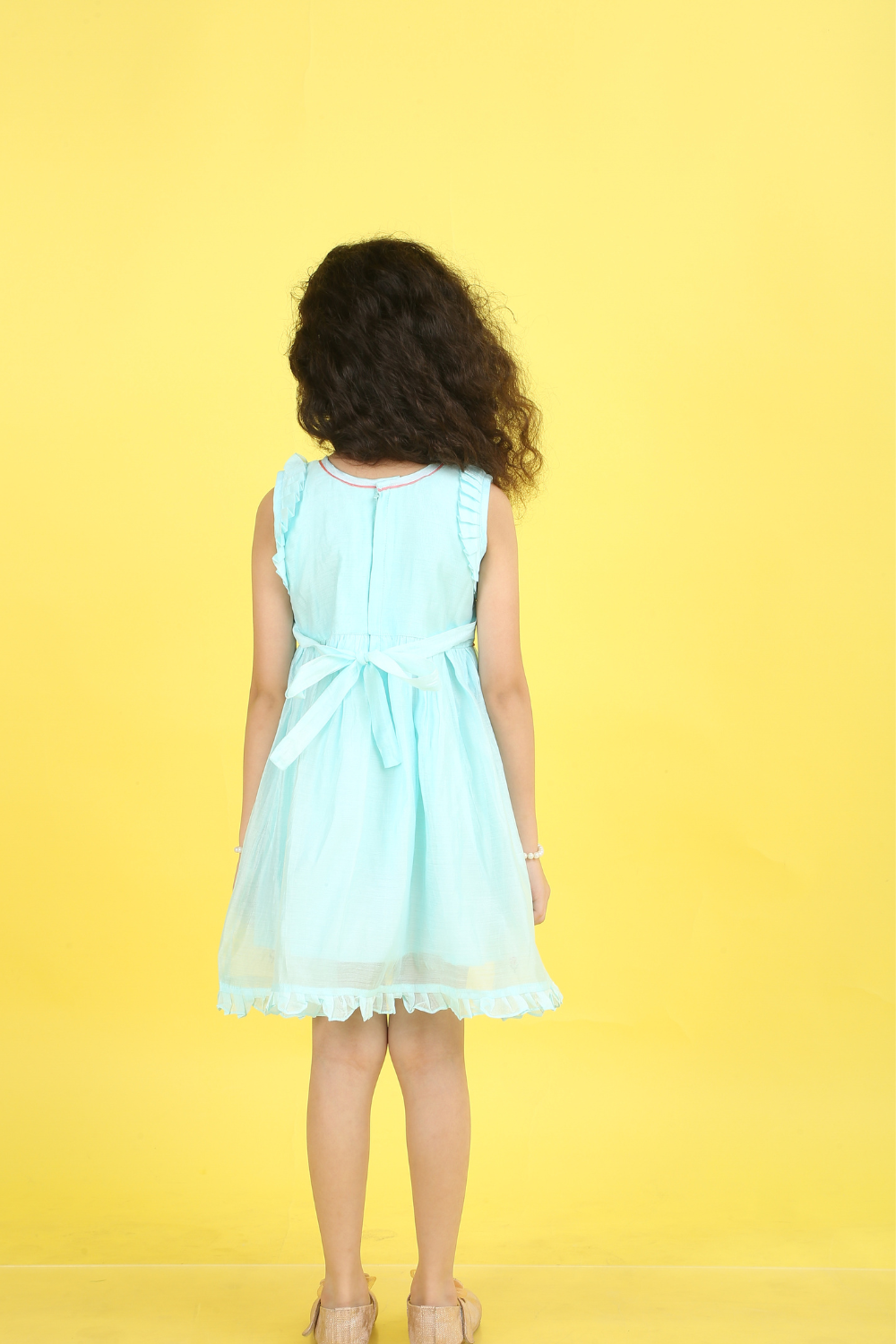 LIGHT AQUA FLOWER DRESS