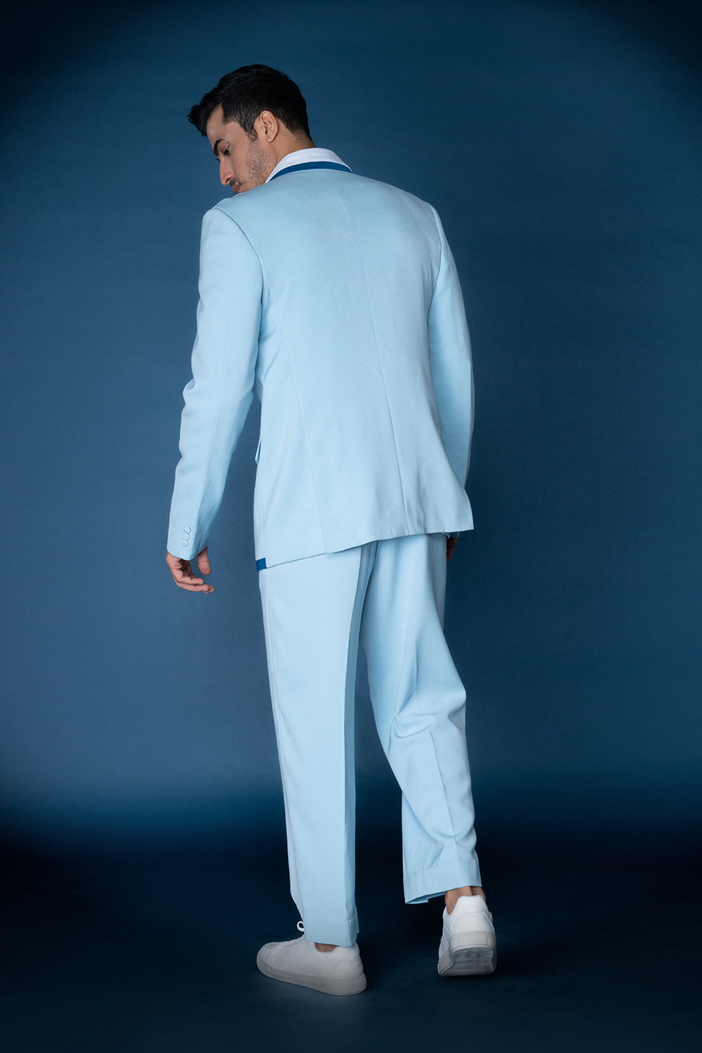 Celeste Blue Two Button Jacket Set