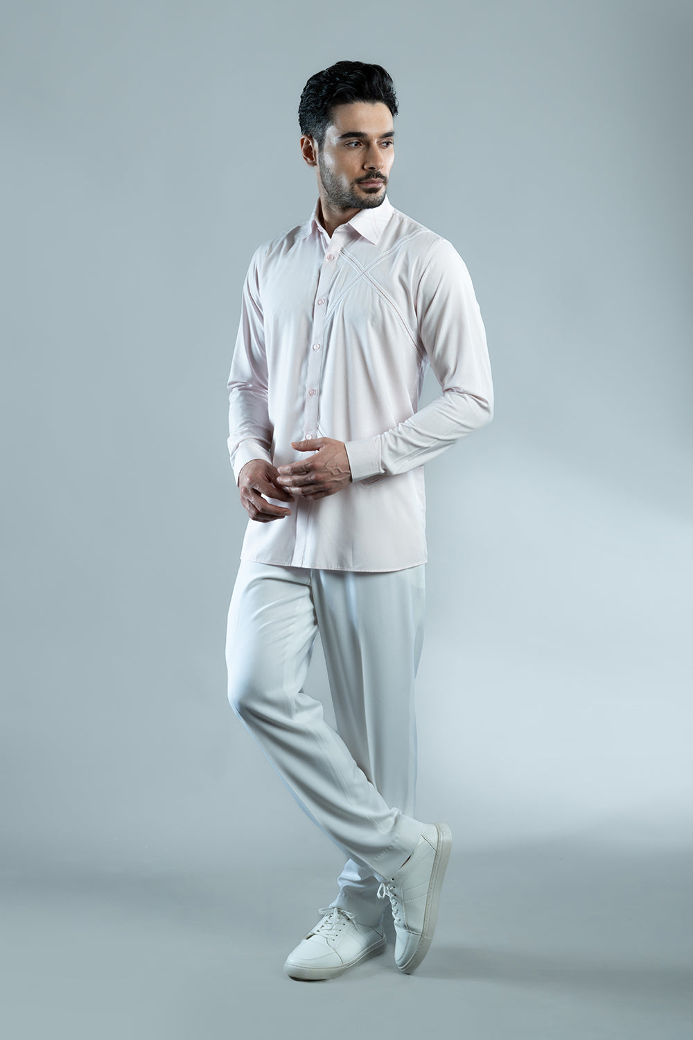 Light Pink Embroidered Shirt