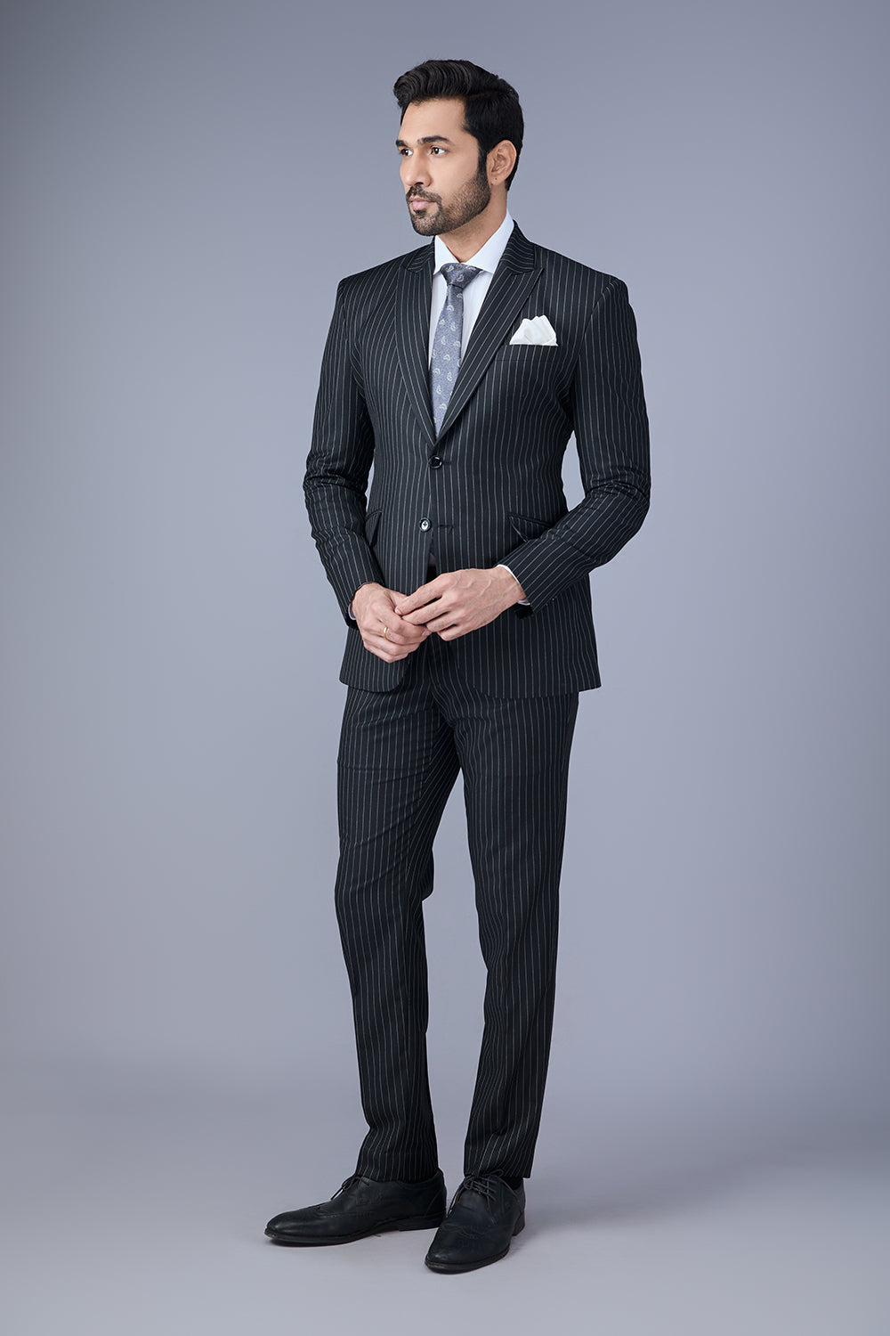 Black With Pin Strip - Suit Set