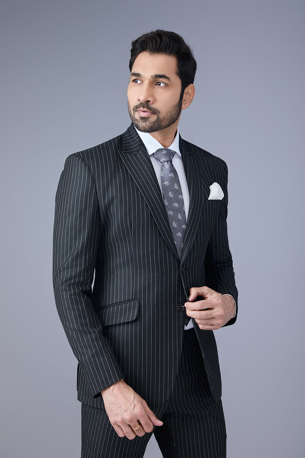 Black With Pin Strip - Suit Set