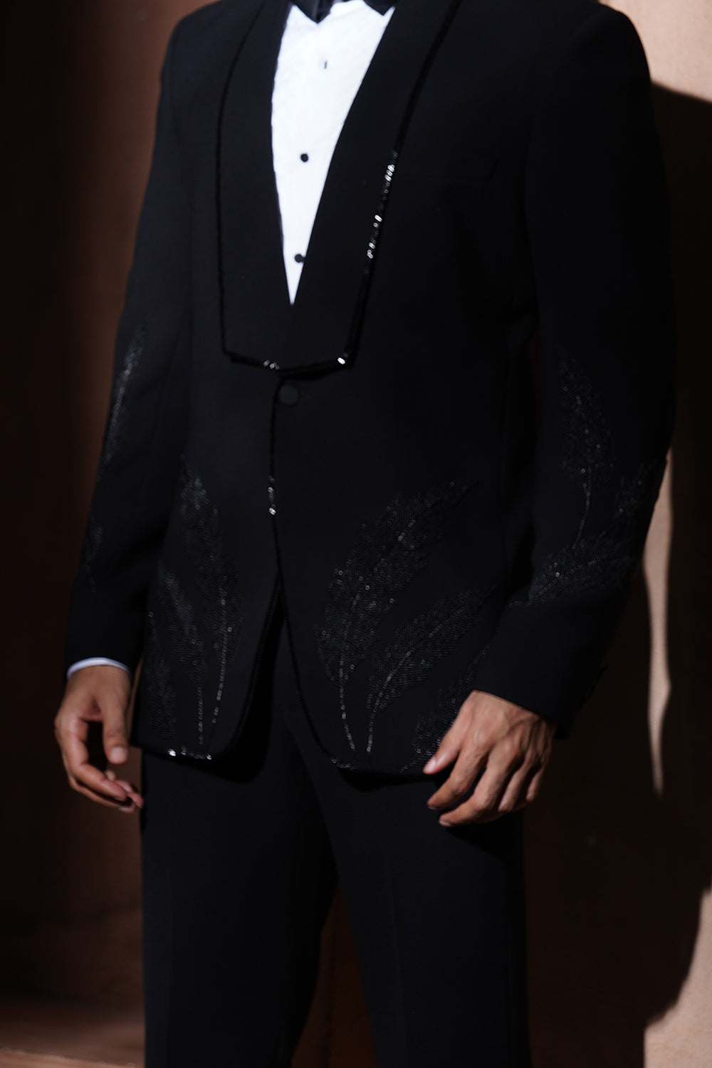 Tt Black Embroidered Tuxedo